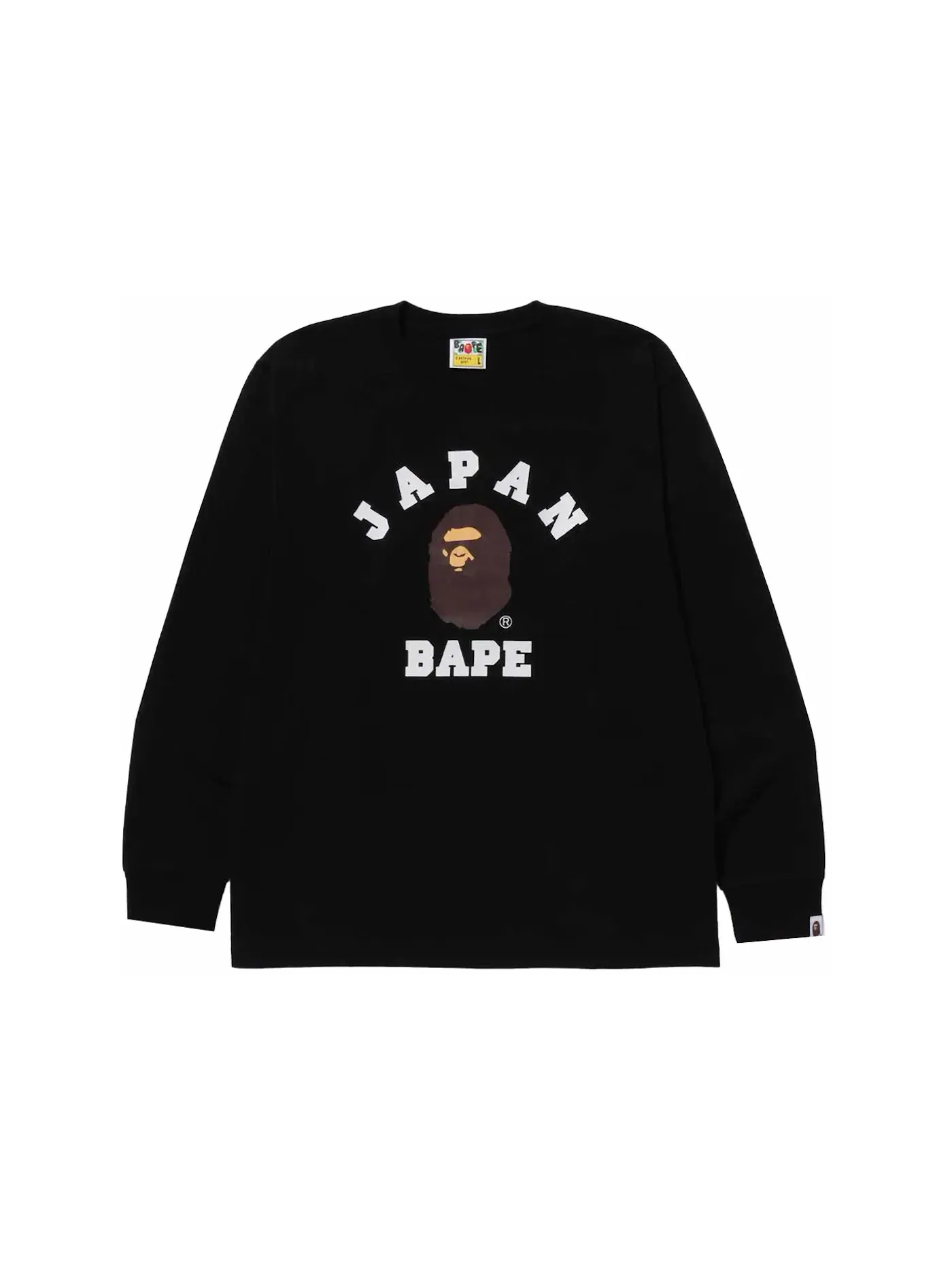 Мужская футболка с длинным рукавом BAPE Japan College City L/S Tee Black — изображение 1 из 2, черный