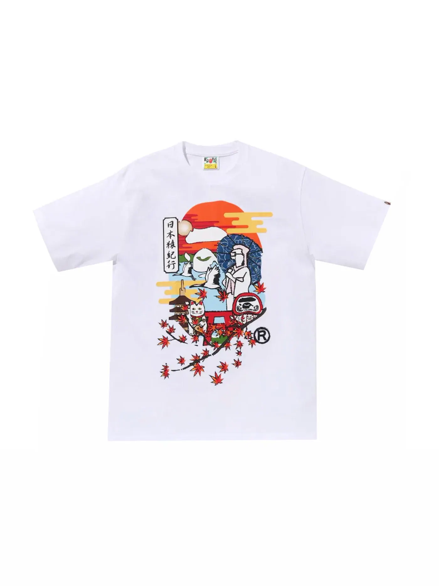 Мужская футболка с принтом BAPE Japan Culture Ape Head Tee (FW23) BAPE — изображение 1 из 2, белый