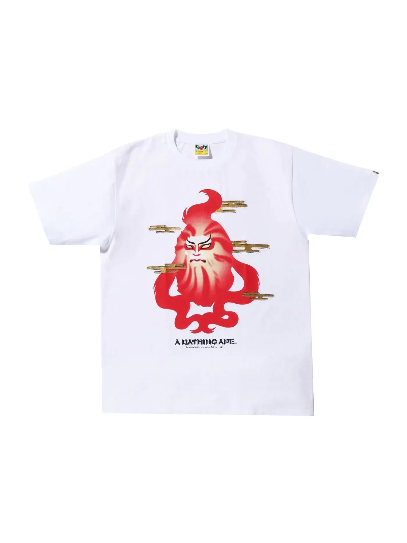 Мужская футболка с принтом BAPE Japan Culture Kabuki Tee — изображение 1 из 3, белый