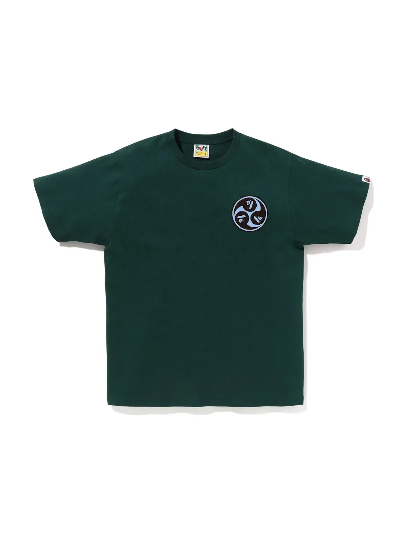 Мужская футболка с принтом BAPE Japan Culture Mitsudomoe Tee — изображение 2 из 2, зеленый