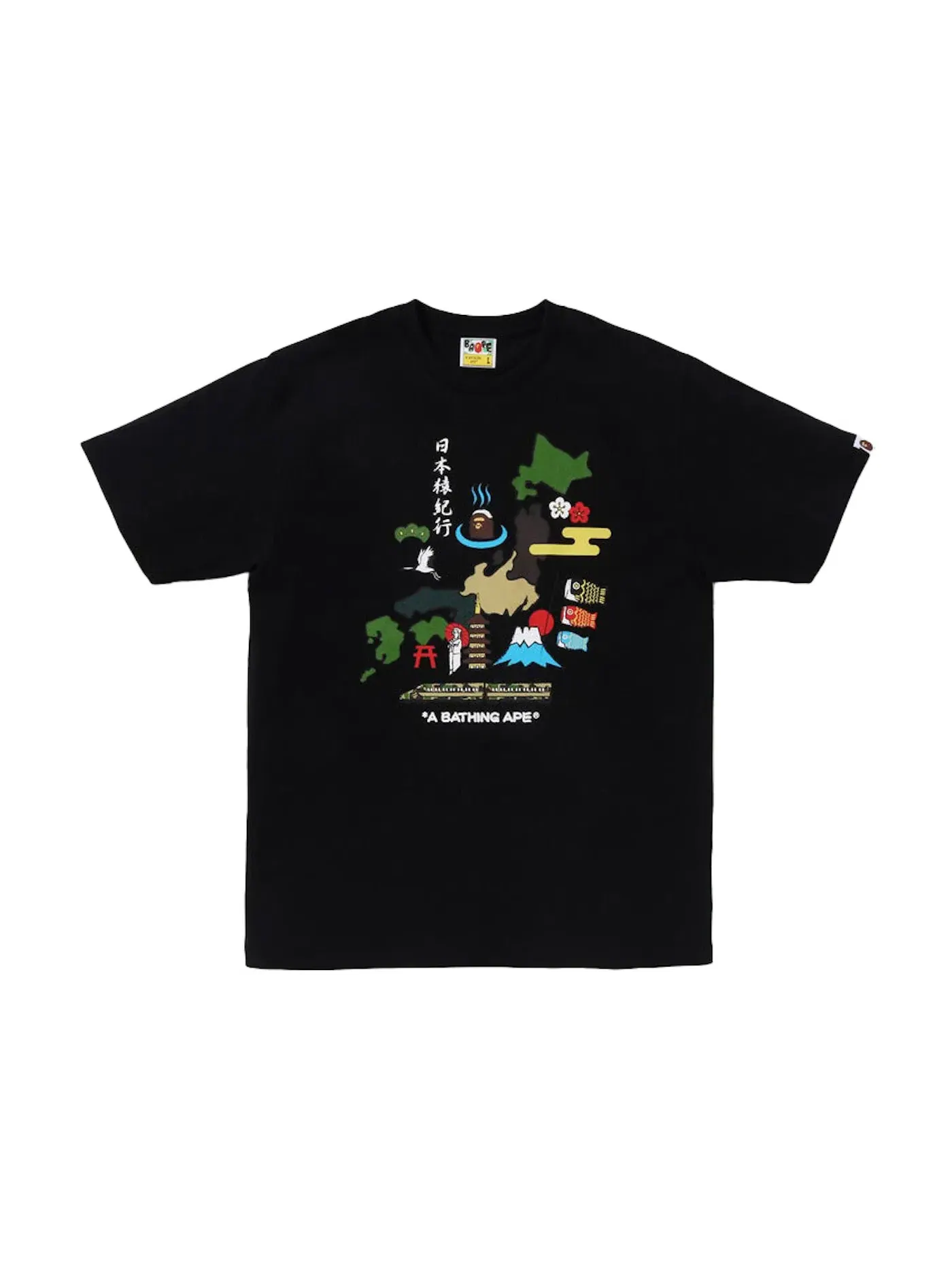 Мужская футболка с принтом BAPE Japan Culture Tee BAPE — изображение 1 из 2, черный