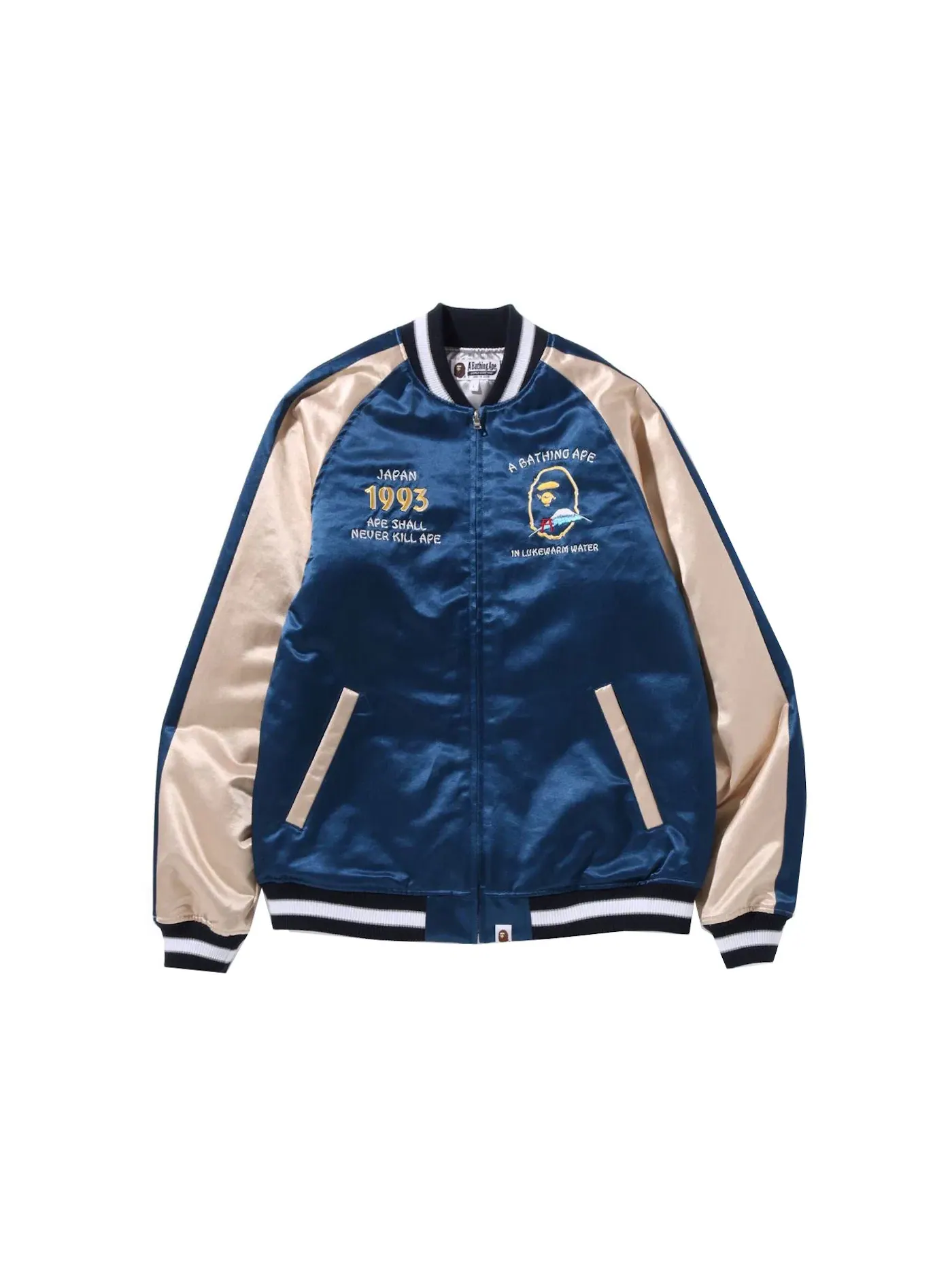 Мужская куртка с вышивкой BAPE Souvenir Jacket (FW21) — изображение 1 из 2, синий