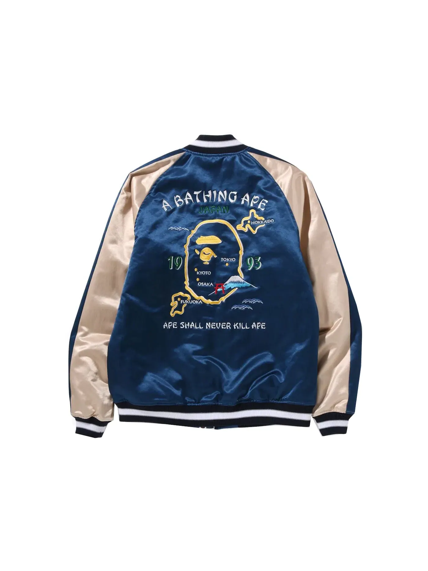 Мужская куртка с вышивкой BAPE Souvenir Jacket (FW21) — изображение 2 из 2, синий