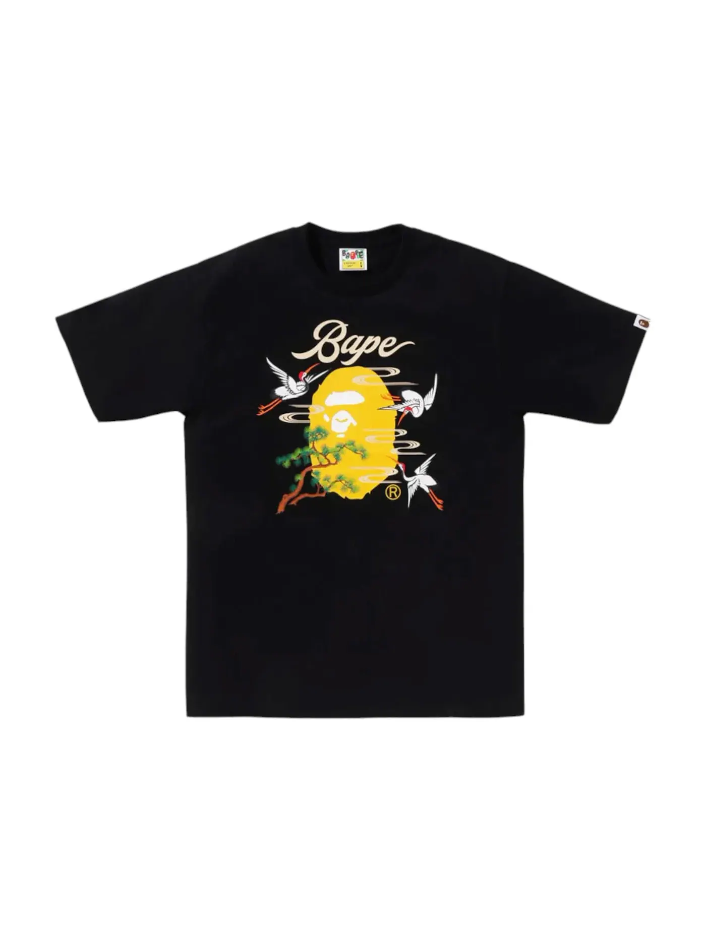 Мужская футболка с принтом BAPE Tee BAPE — изображение 1 из 1, черный