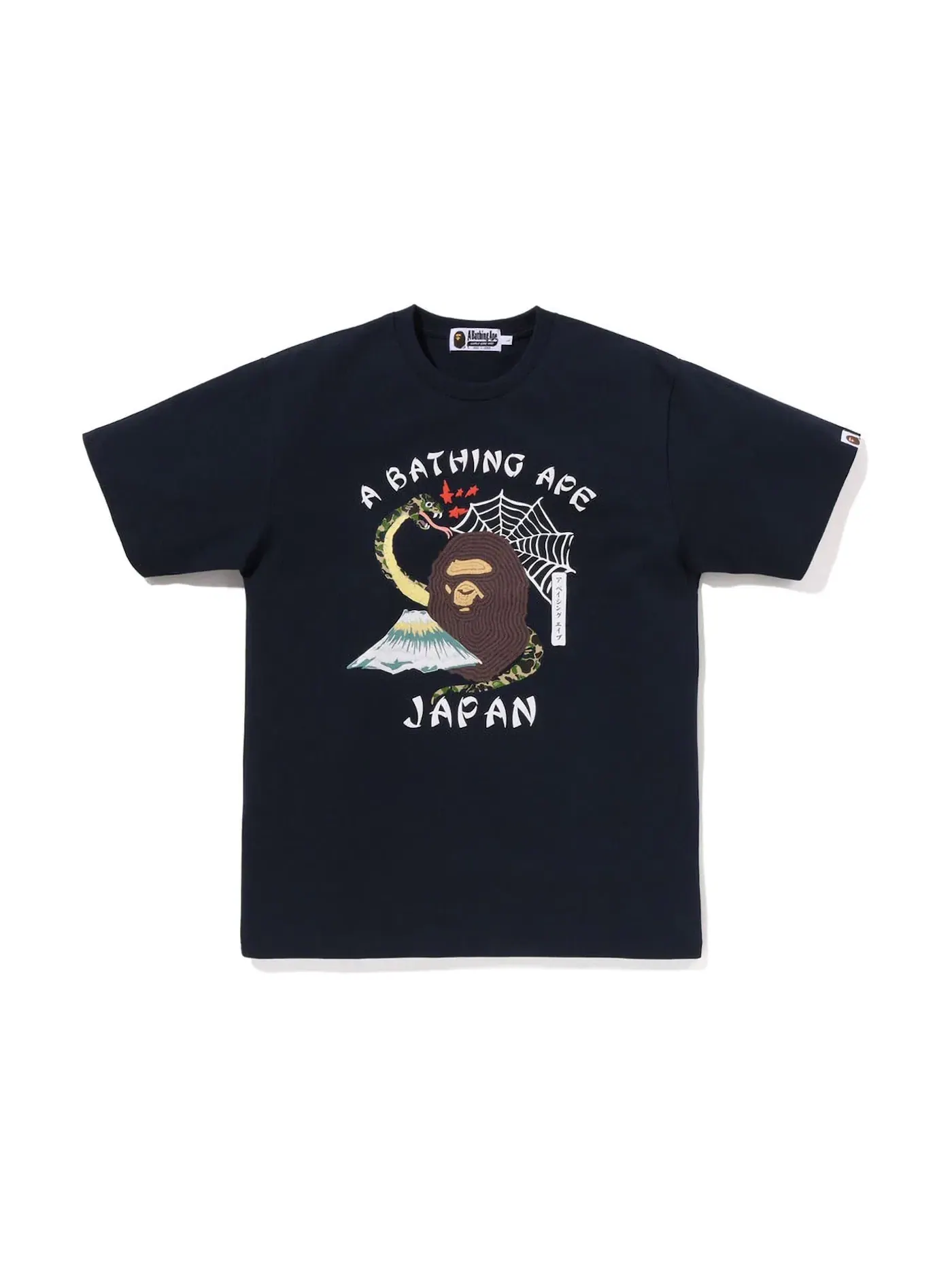 Мужская футболка с принтом BAPE Tee BAPE — изображение 1 из 1, темно-синий
