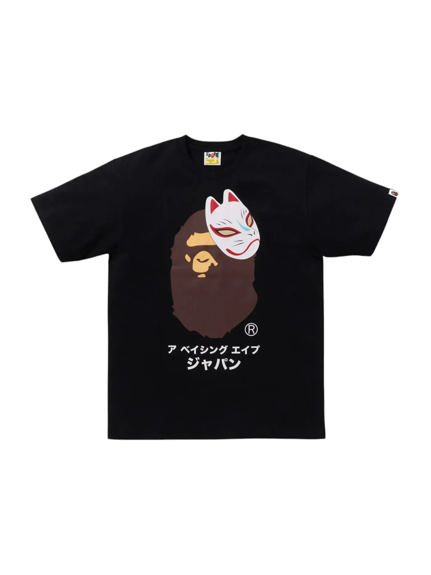 Мужская футболка с принтом BAPE Japanese Fox Mask T-shirt Black — изображение 1 из 1