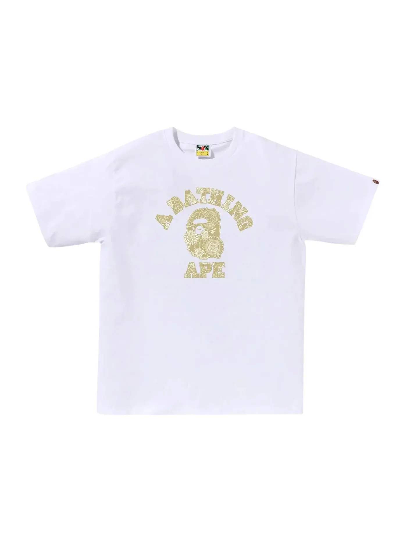 Мужская футболка с принтом BAPE Tee BAPE — изображение 1 из 1, белый/бежевый