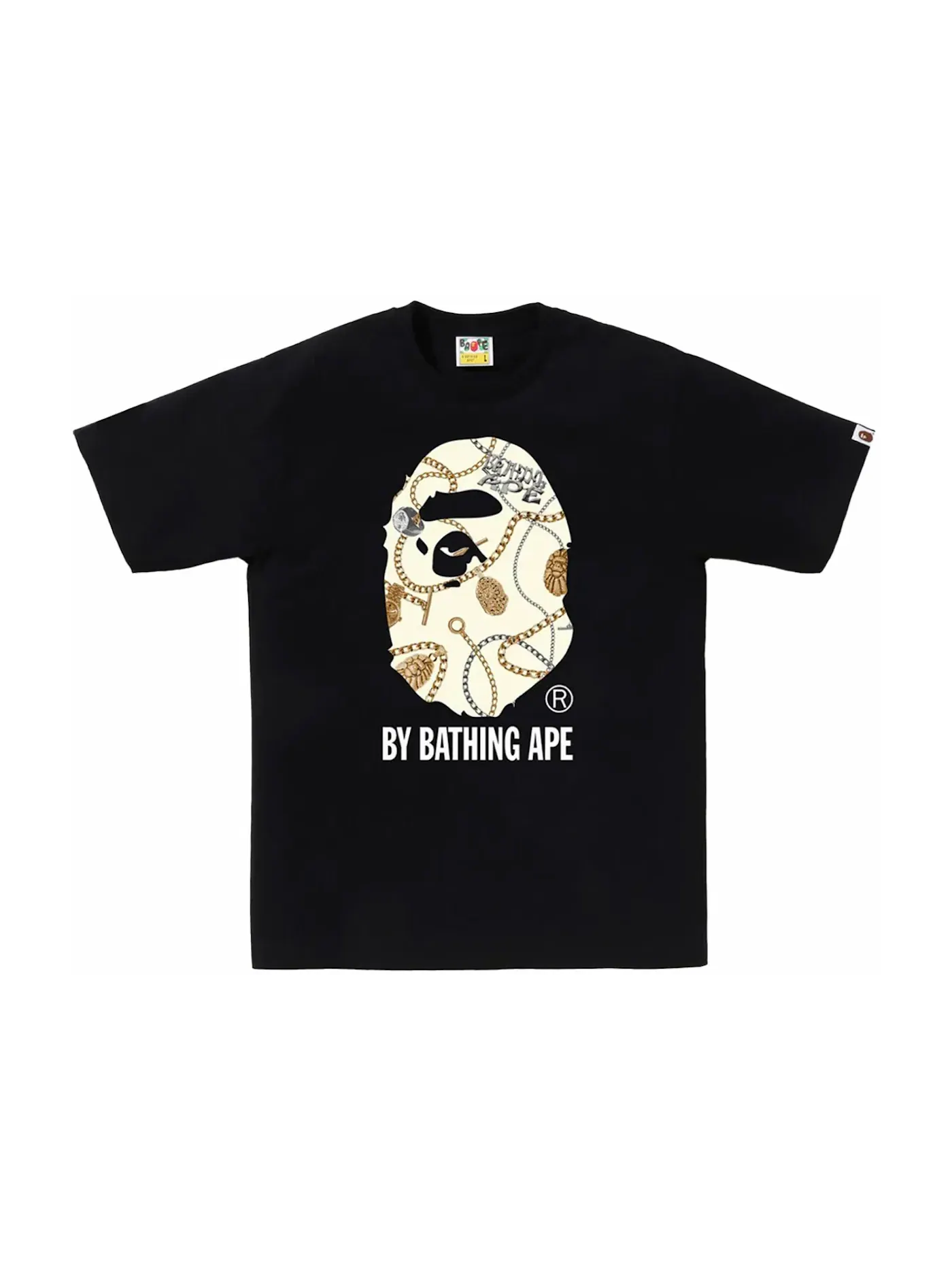 Мужская футболка с принтом BAPE Tee BAPE — изображение 1 из 1, черный