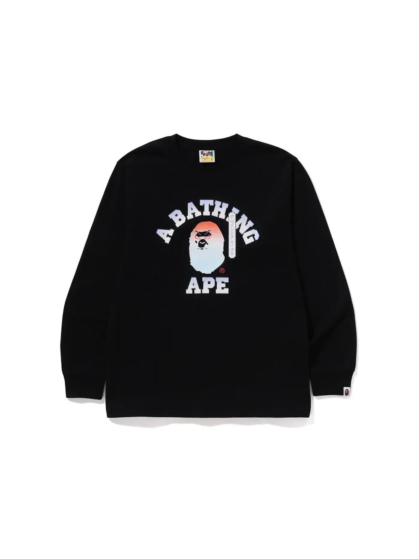 Мужская футболка с длинным рукавом BAPE Kabuki Head L/S Tee — изображение 1 из 1, черный