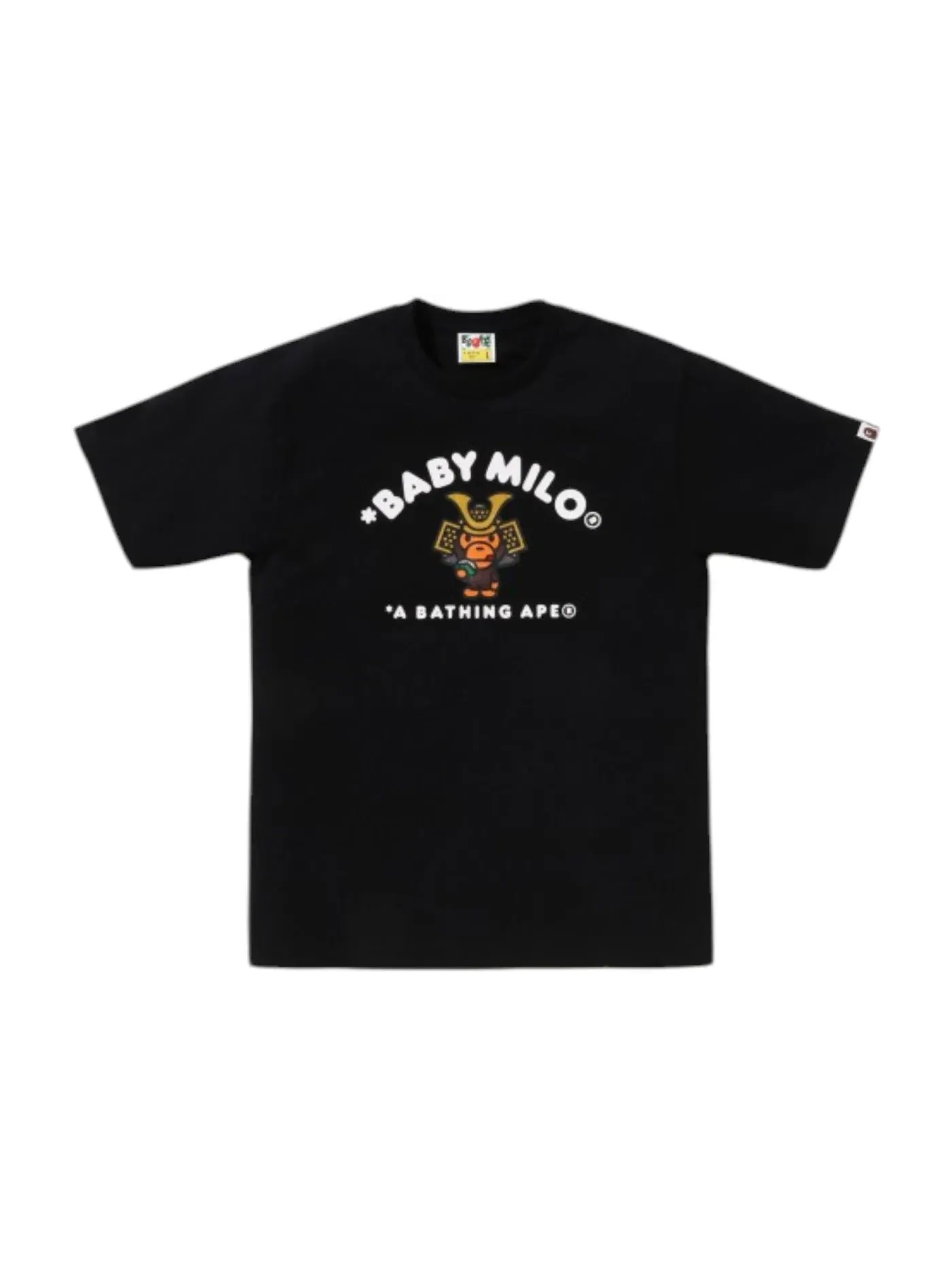 Мужская футболка с принтом BAPE Kabuto Baby Milo College T-shirt — изображение 1 из 1, черный
