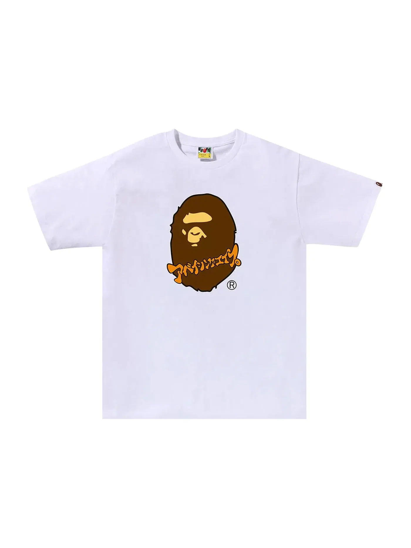 Мужская футболка с принтом BAPE Katakana Ape Head Tee (SS24) BAPE — изображение 1 из 2, белый
