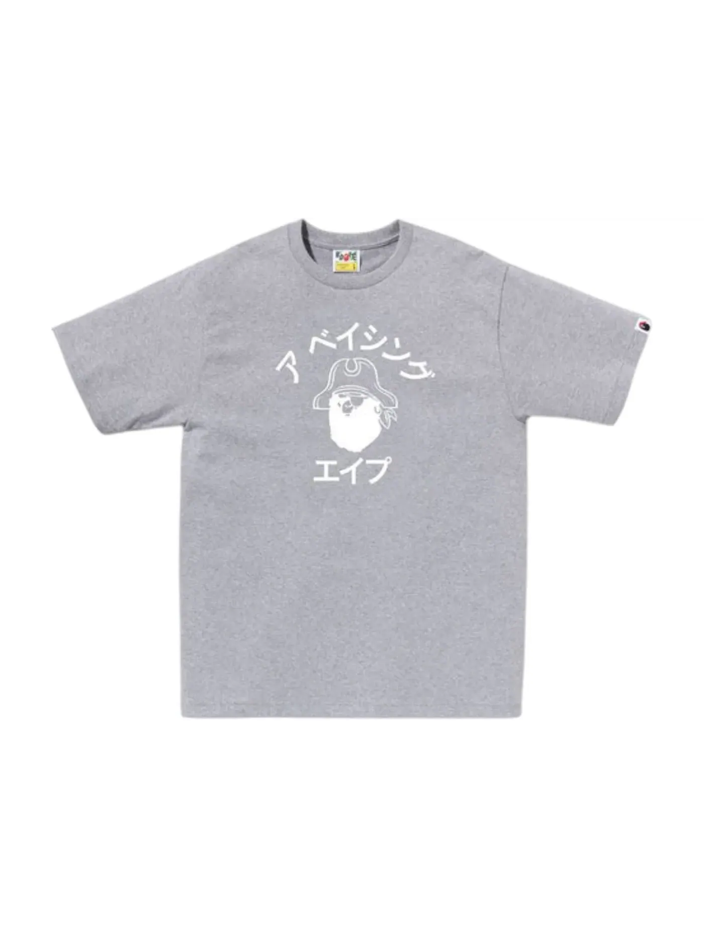 Мужская футболка с принтом BAPE Katakana Pirate College Tee — изображение 1 из 1, серый