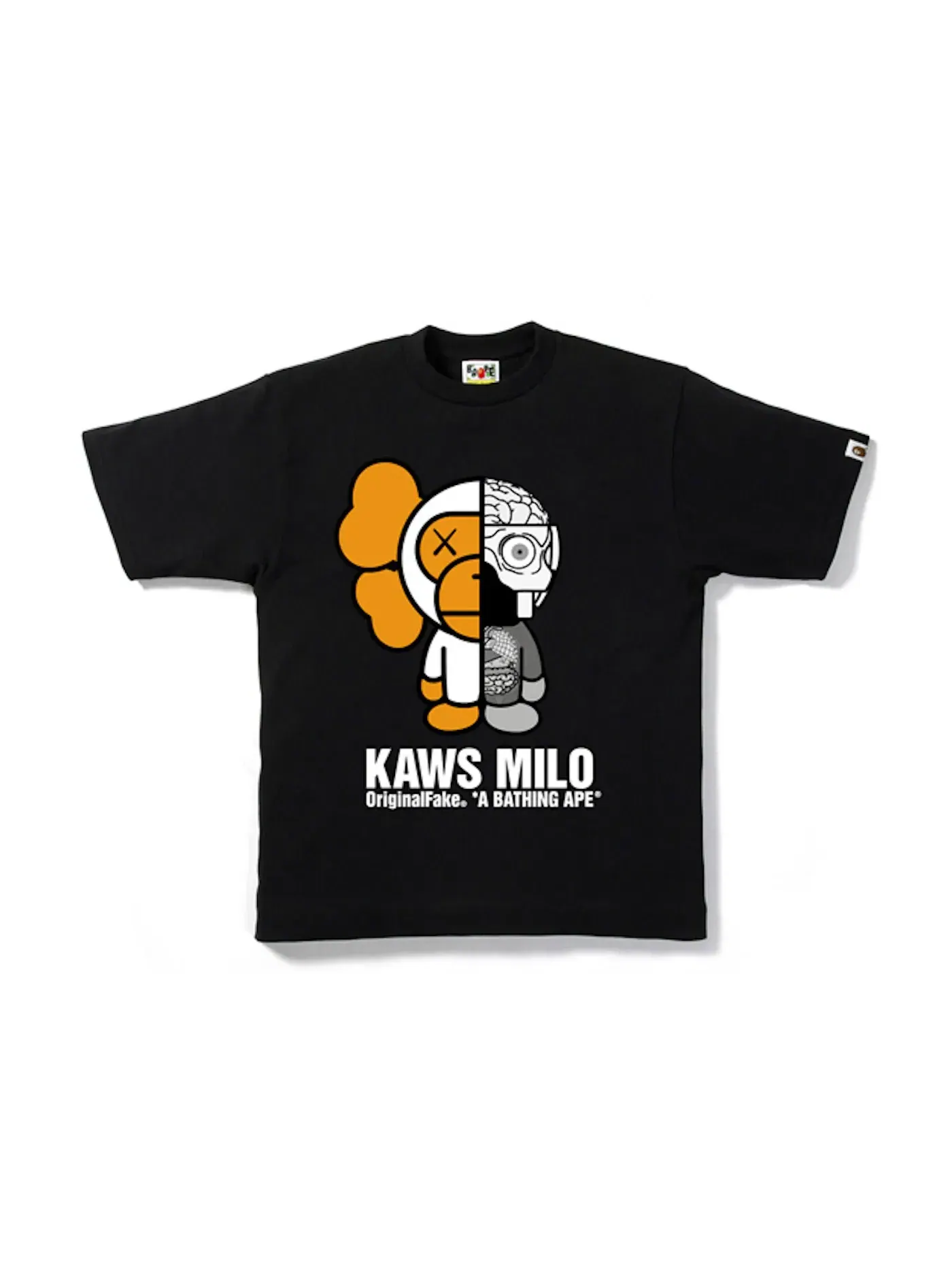 Мужская футболка с принтом Tee BAPE — изображение 1 из 1, черный/белый