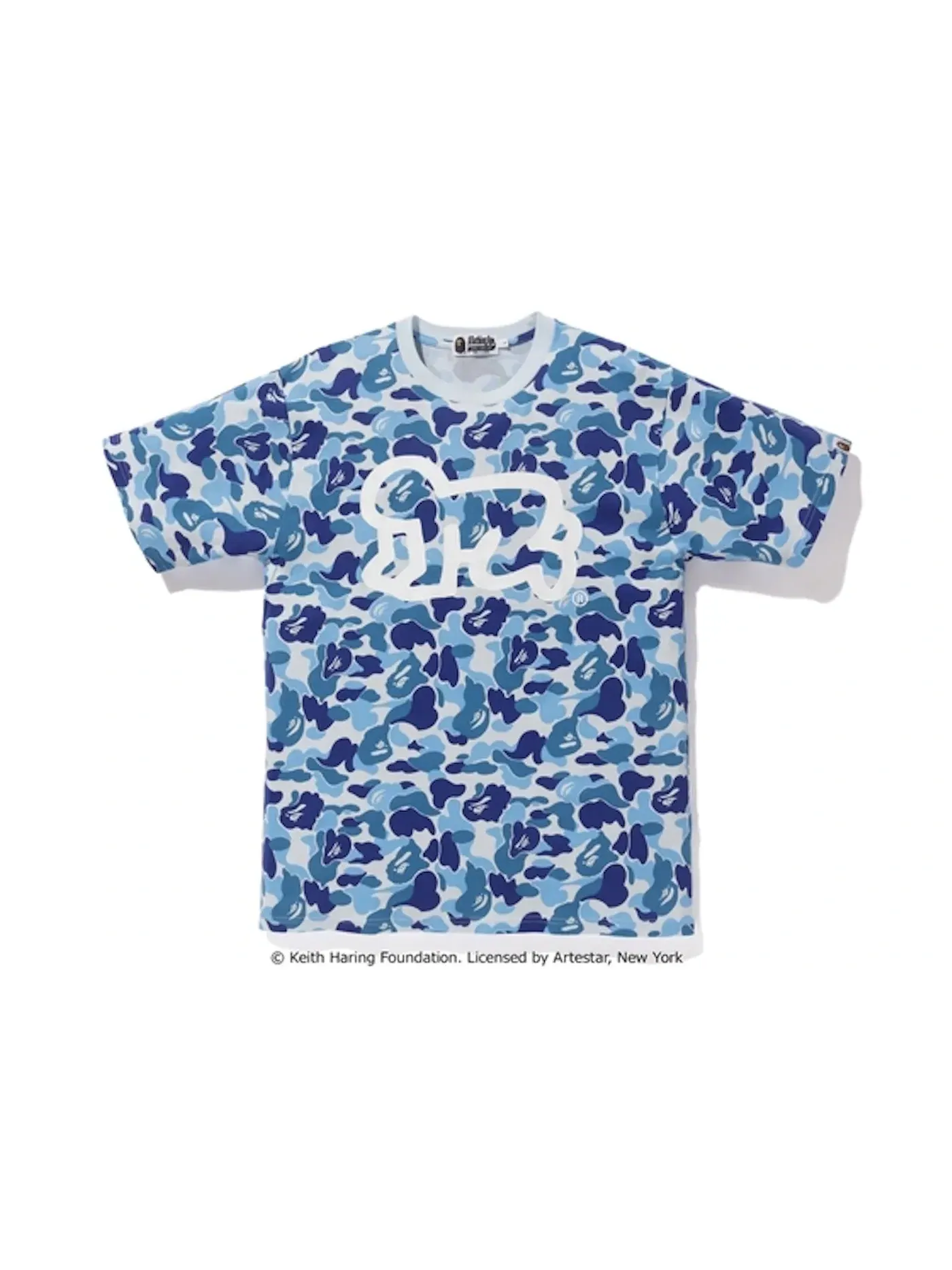 Мужская футболка с принтом BAPE Keith Haring ABC Tee — изображение 1 из 1, темно-синий