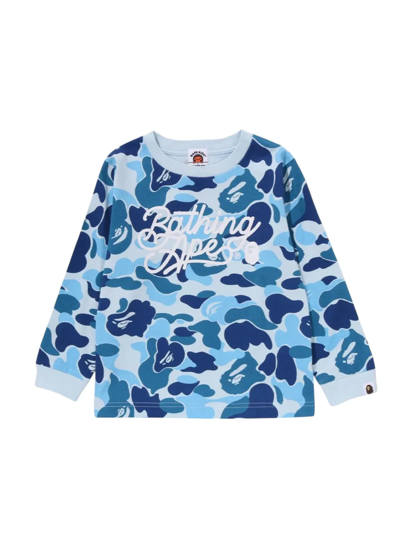 Детская футболка с принтом ABC Camo Tee (SS25) BAPE — изображение 1 из 1, синий