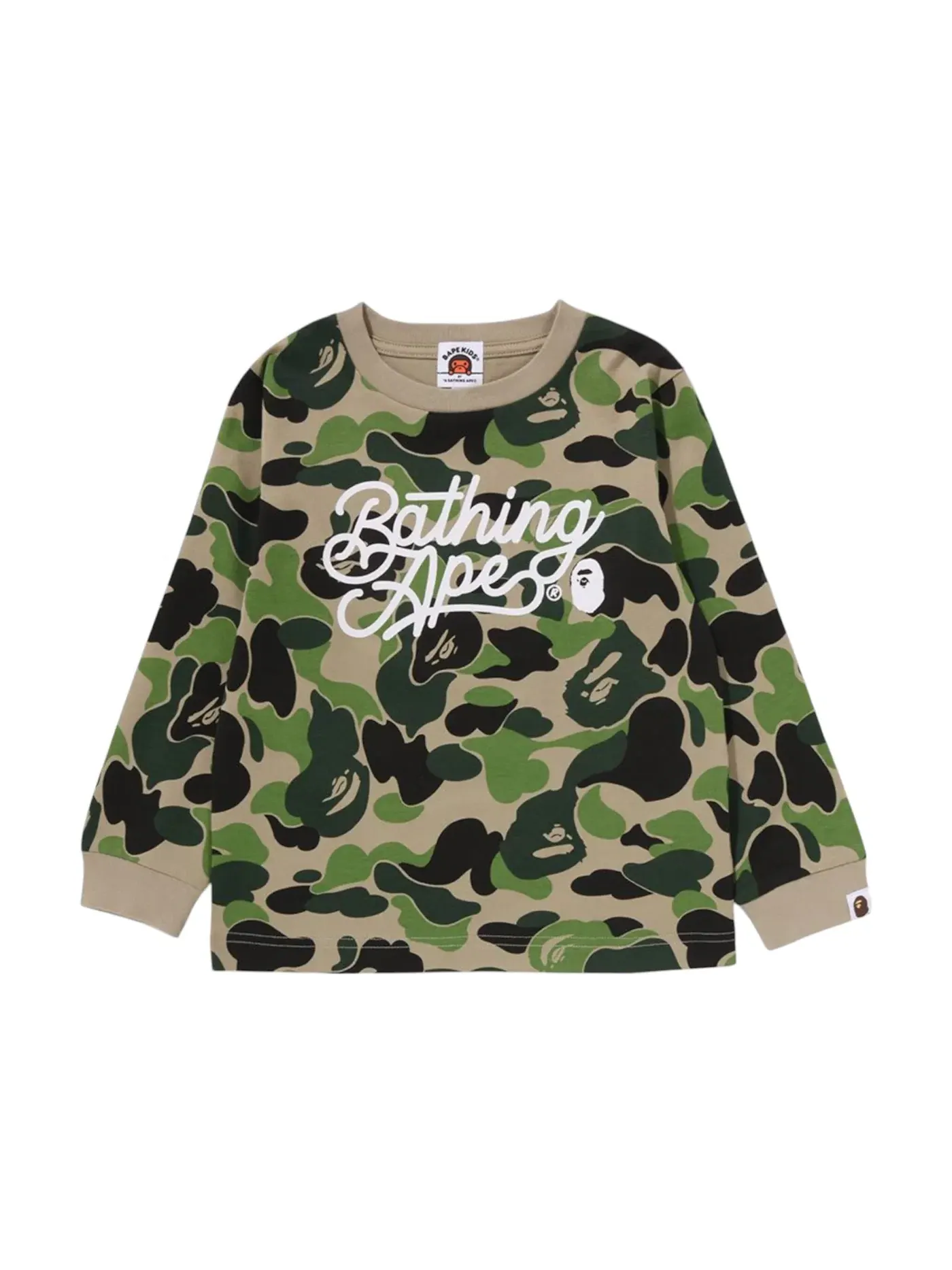 Детская футболка с принтом ABC Camo Tee BAPE — изображение 1 из 1, зеленый