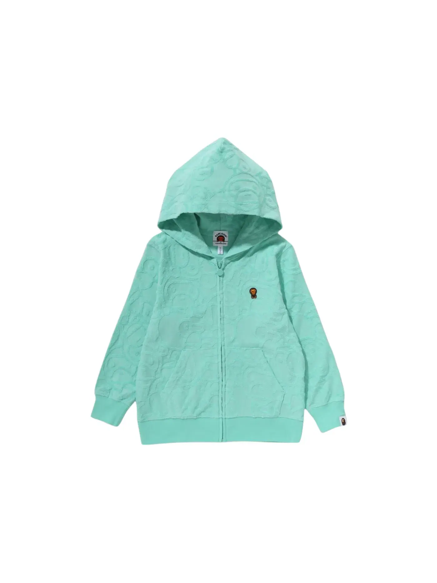 Детский худи с начесом BAPE Kids All Baby Milo Pile Zip Hoodie — изображение 1 из 1, зеленый