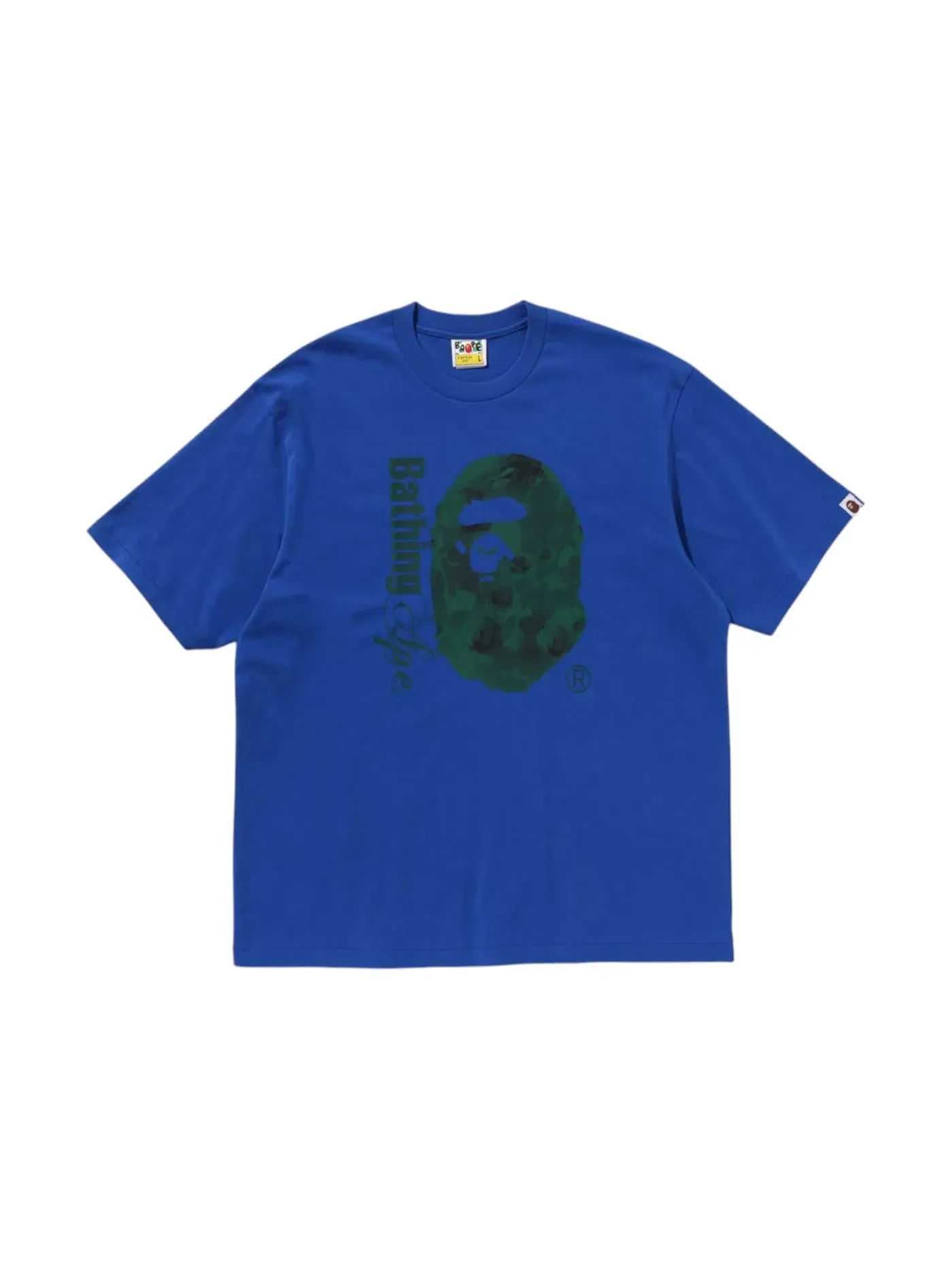 Мужская футболка с принтом BAPE Kids Floral Solid Camo Ape Head Relaxed Fit Tee BAPE — изображение 1 из 1, синий