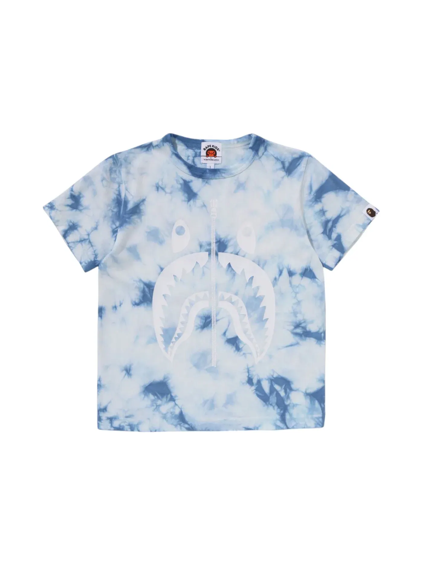 Детская футболка с принтом BAPE Kids Shark Tie Dye Tee — изображение 1 из 2, синий