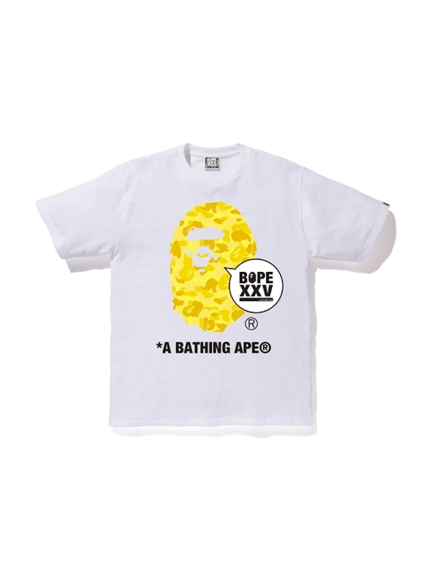 Детская футболка с принтом BAPE Kids XXV Ape Head Tee BAPE — изображение 1 из 1, белый