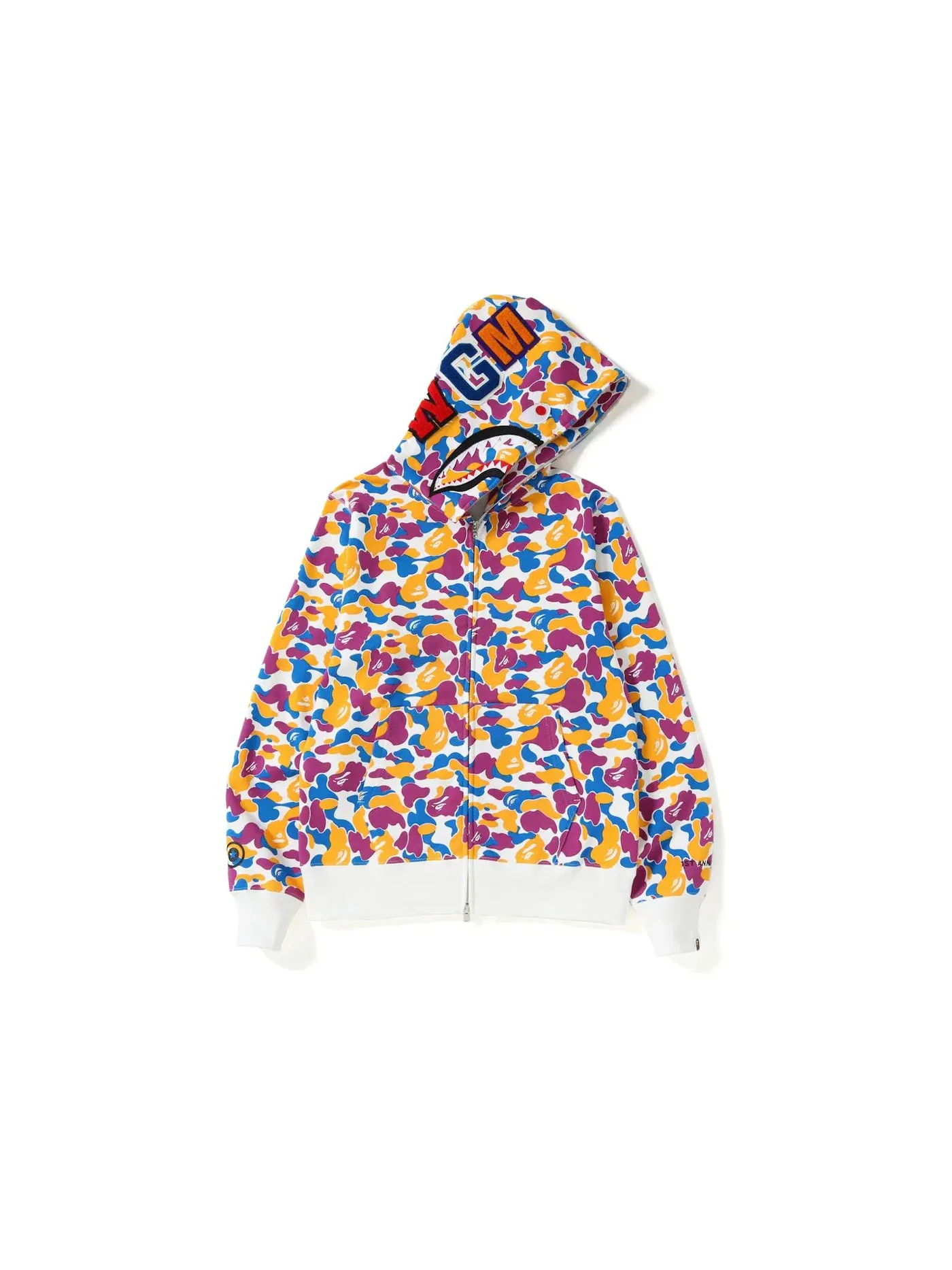 Мужское худи с принтом BAPE LA 1st Anniversary Camo Shark Full Zip Hoodie — изображение 1 из 1, мульти