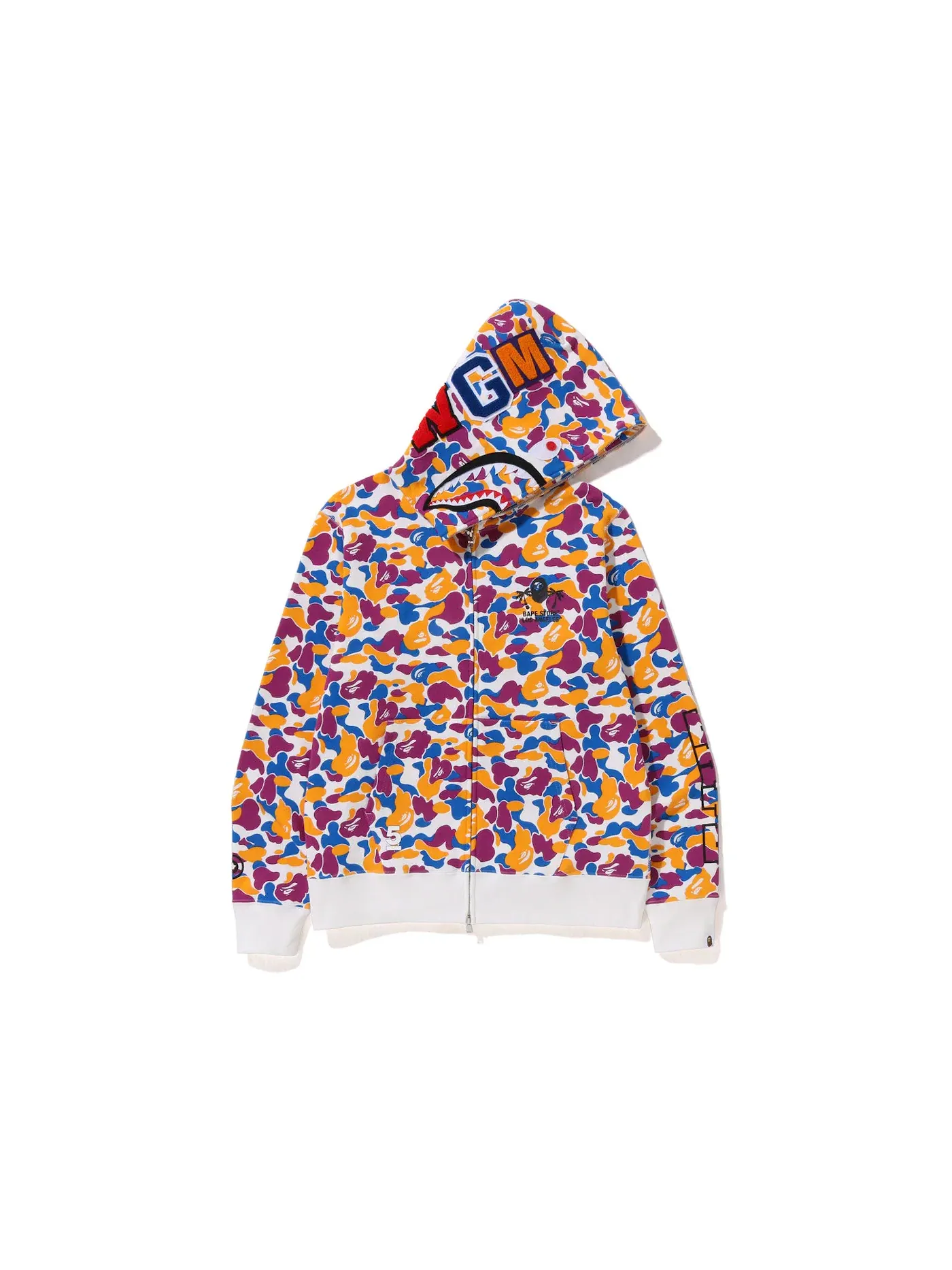 Мужская худи с принтом BAPE LA Store 5th Anniversary LA Camo Shark Full Zip Hoodie BAPE — изображение 1 из 2