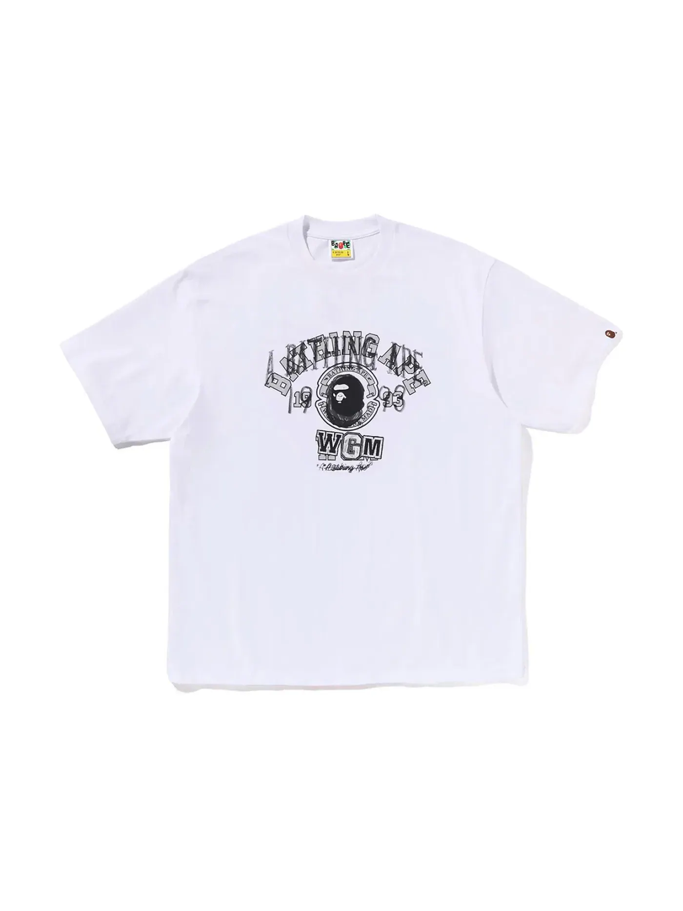 Мужская футболка свободного кроя BAPE Layered College Tee — изображение 1 из 1, белый