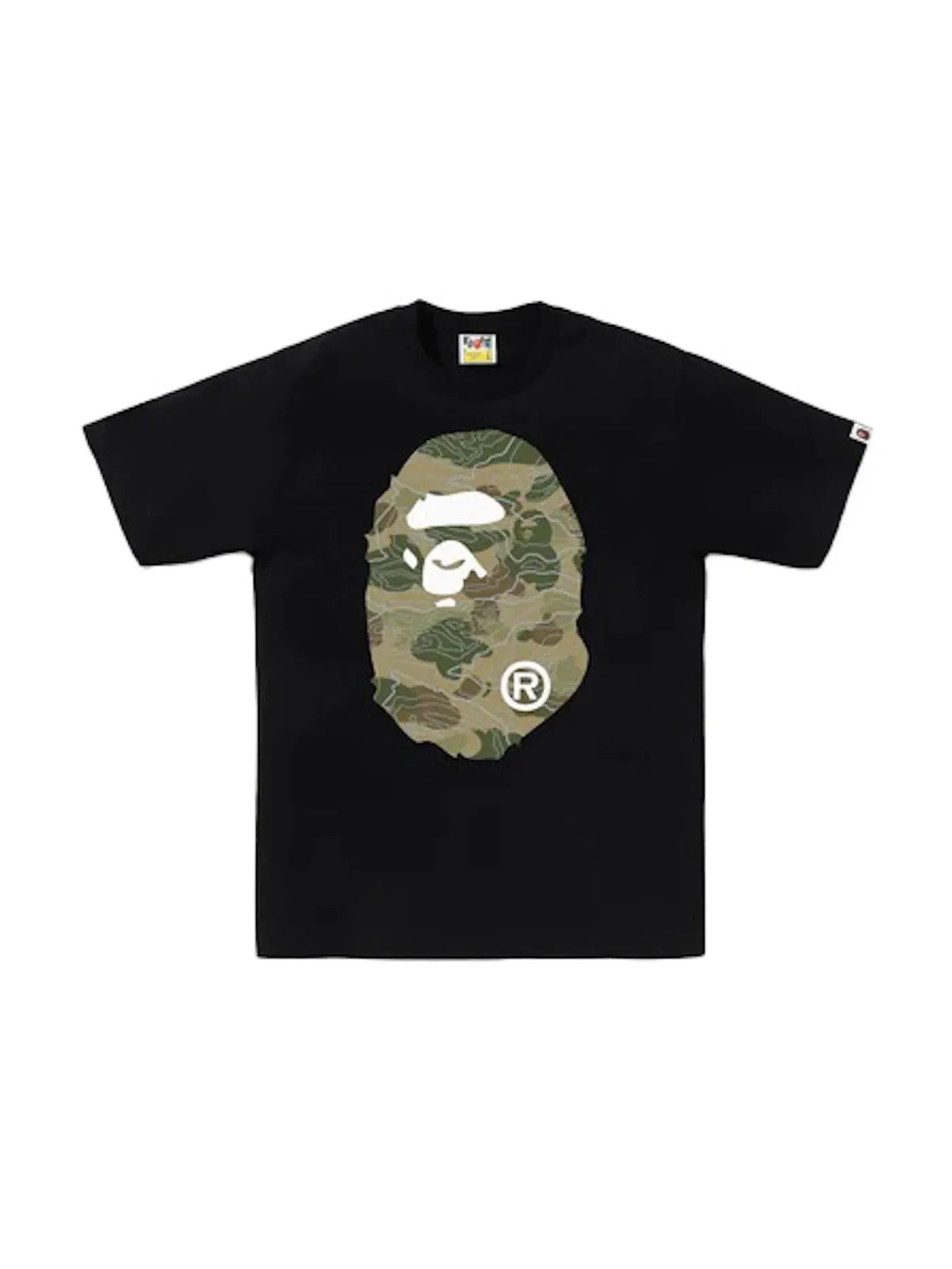 Мужская футболка Camo Big Ape Head BAPE — изображение 1 из 2, черный/бежевый