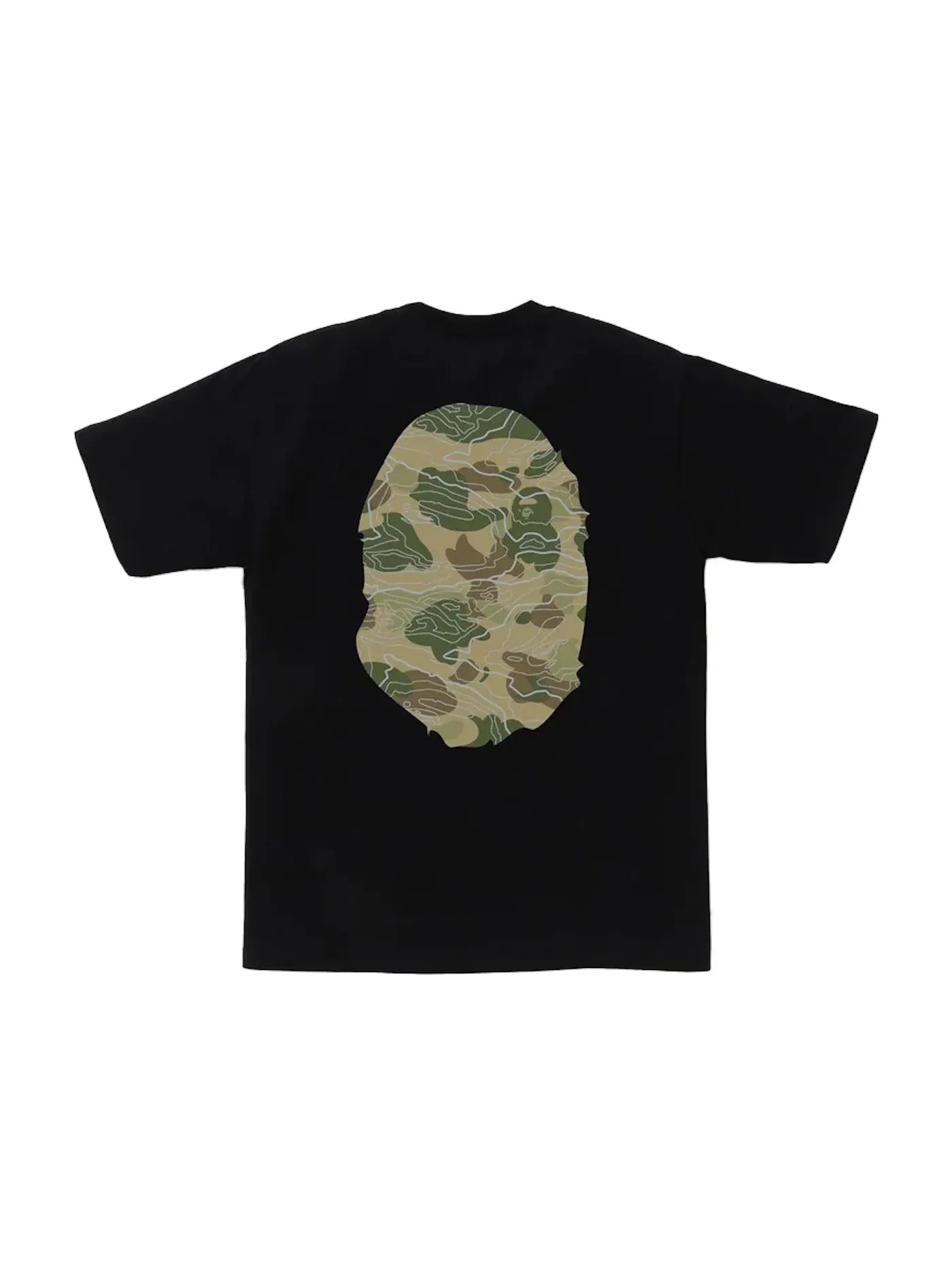 Мужская футболка Camo Big Ape Head BAPE — изображение 2 из 2, черный/бежевый