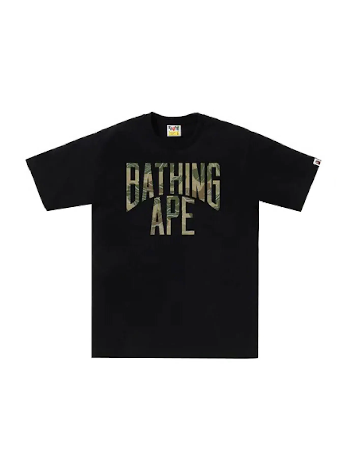 Мужская футболка с принтом BAPE Layered Line Camo NYC Logo Tee BAPE — изображение 1 из 1, черный/бежевый