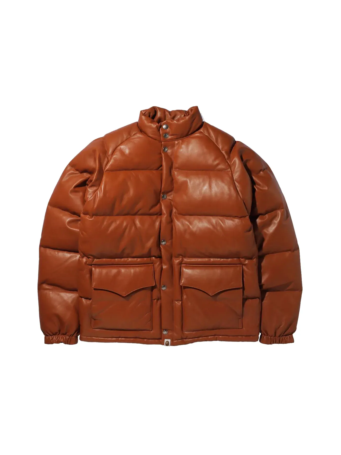 Мужская куртка из кожи с утеплителем BAPE Jacket — изображение 1 из 2, коричневый
