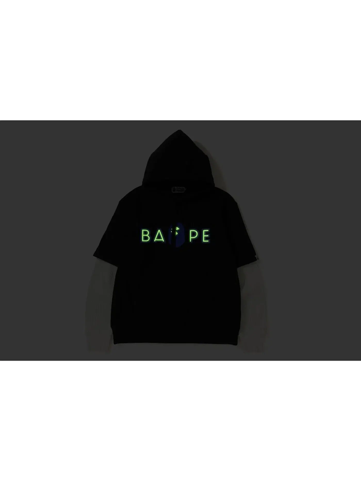 Мужской пуловер с принтом Layered Mad Face BAPE — изображение 3 из 3, черный