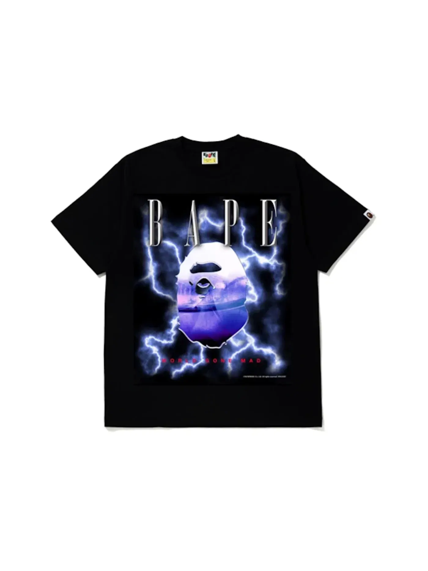 Мужская футболка с принтом Lightning Tee BAPE — изображение 1 из 1, черный