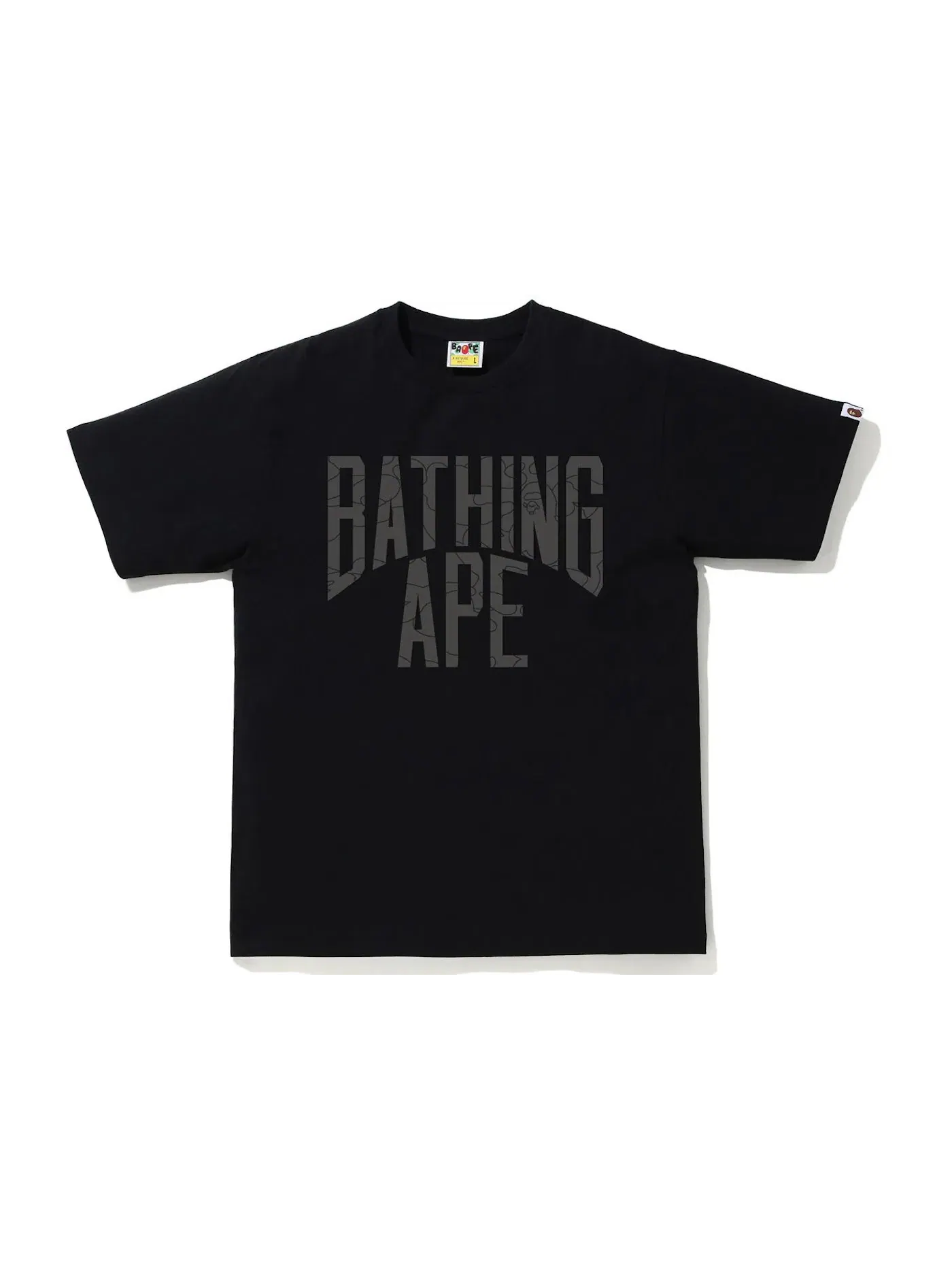 Мужская футболка с принтом BAPE Line 1st Camo NYC Logo BAPE — изображение 1 из 1, черный/черный
