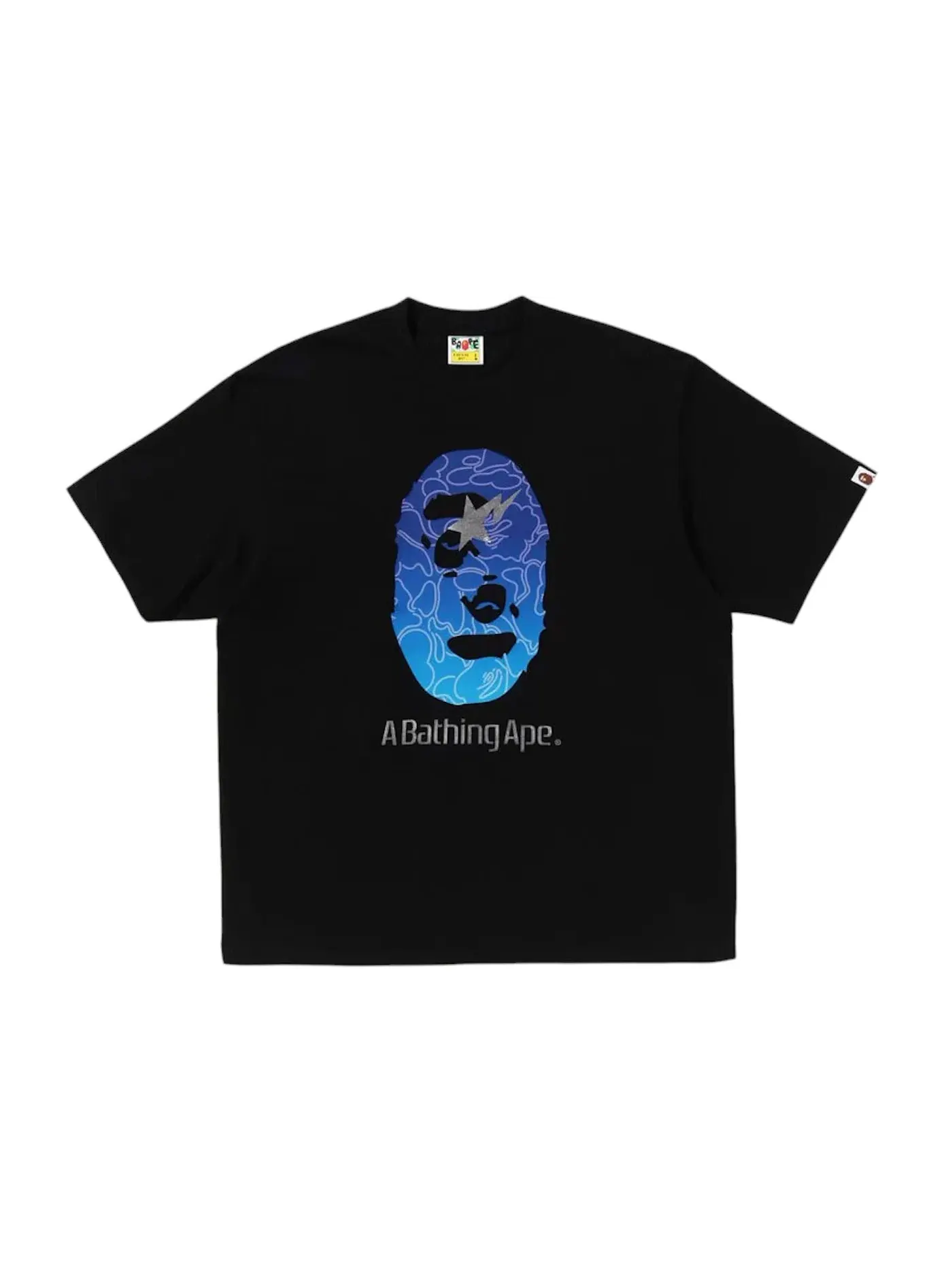 Мужская футболка свободного кроя с принтом BAPE Line Camo Ape Head BAPE — изображение 1 из 1, черный