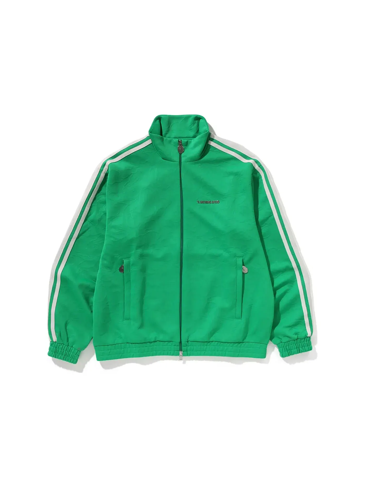 Мужская куртка с принтом BAPE Line Camo Jacquard Bathing Ape Logo Relaxed Fit Track Jacket BAPE — изображение 1 из 2, зеленый