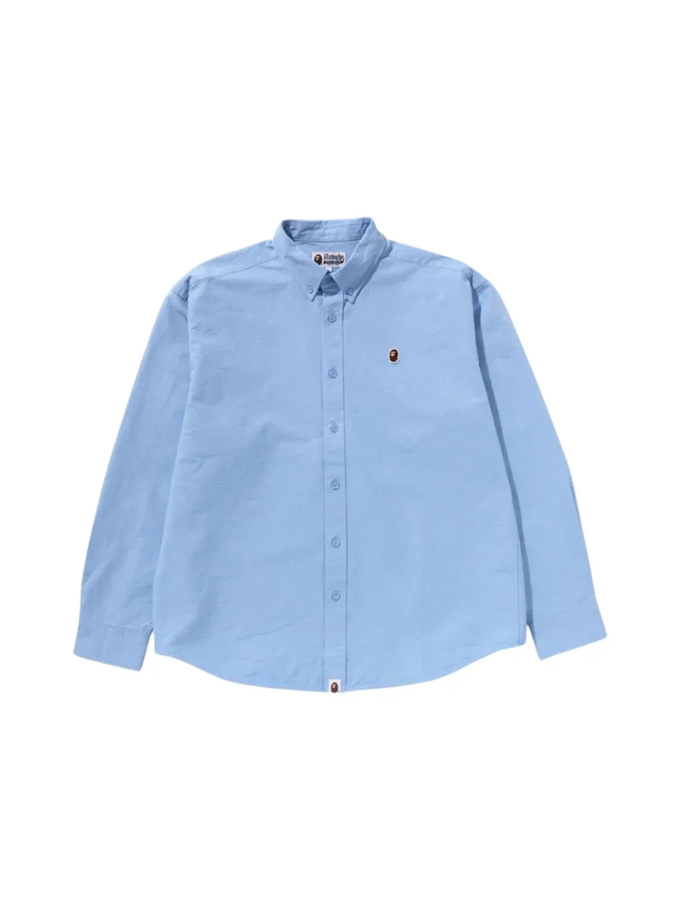 Мужская рубашка с принтом BAPE Line Camo Jacquard Oxford L/S Shirt — изображение 1 из 2, синий