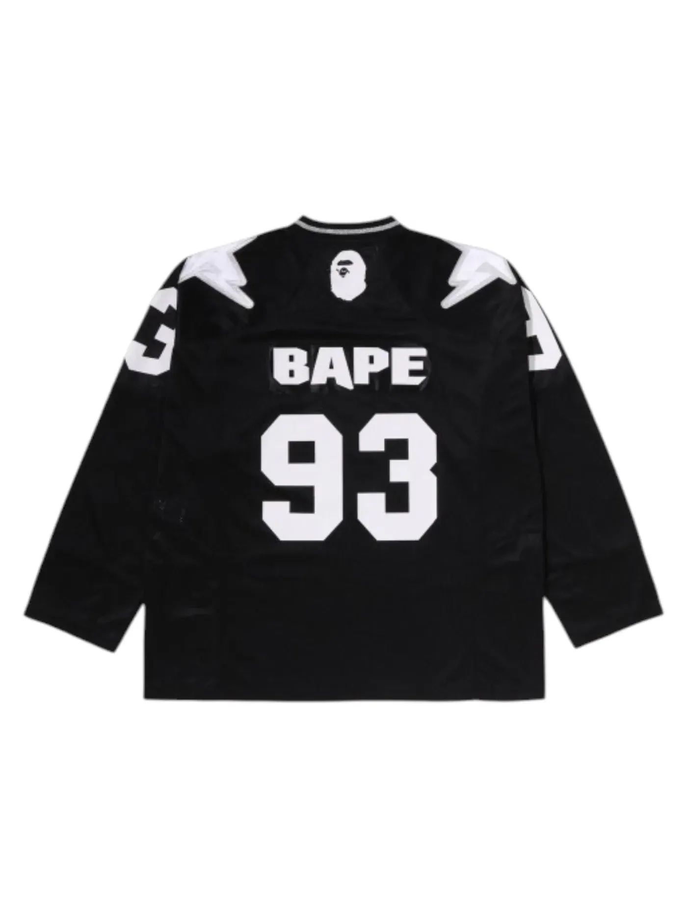 Мужская футболка с принтом BAPE Line Camo Multi Logo Cropped Fit Football Jersey — изображение 2 из 2, черный
