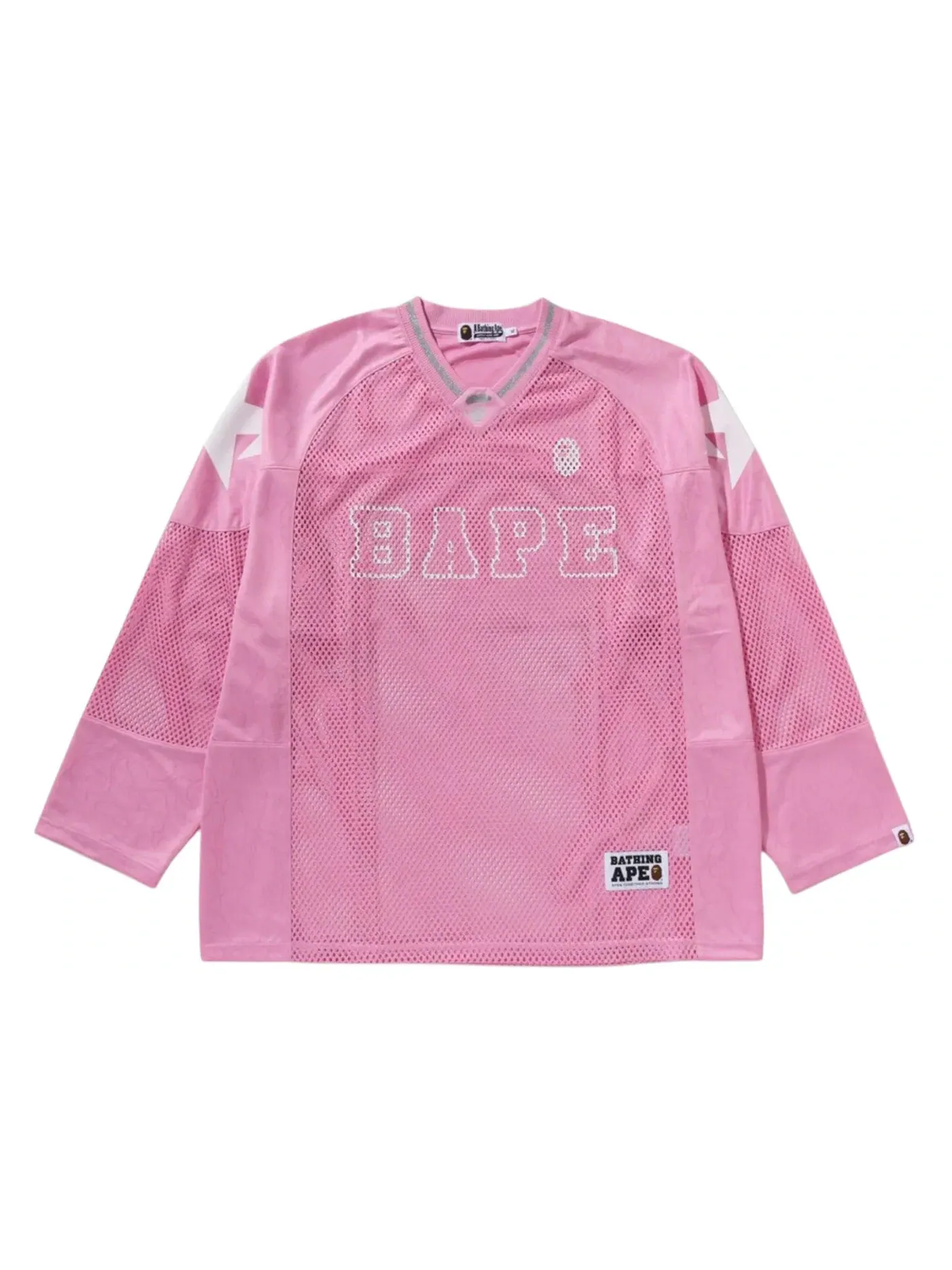 Детская футболка с принтом BAPE Line Camo Multilogo Relaxed Fit Football Jersey BAPE — изображение 1 из 1, розовый