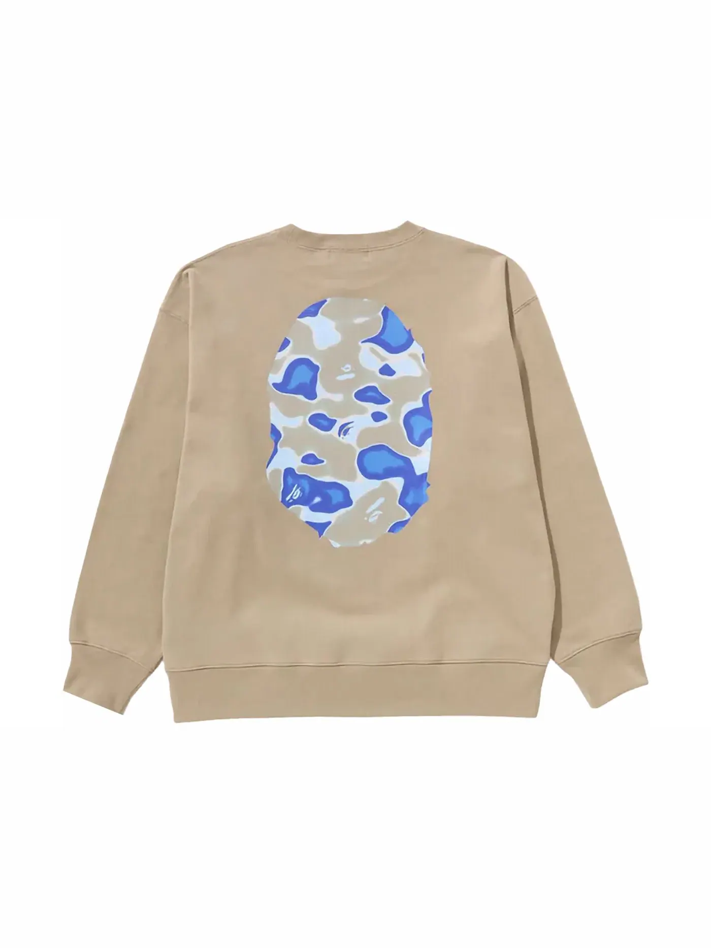 Мужской свитшот свободного кроя с принтом BAPE Liquid Camo Ape Head BAPE — изображение 2 из 2, бежевый