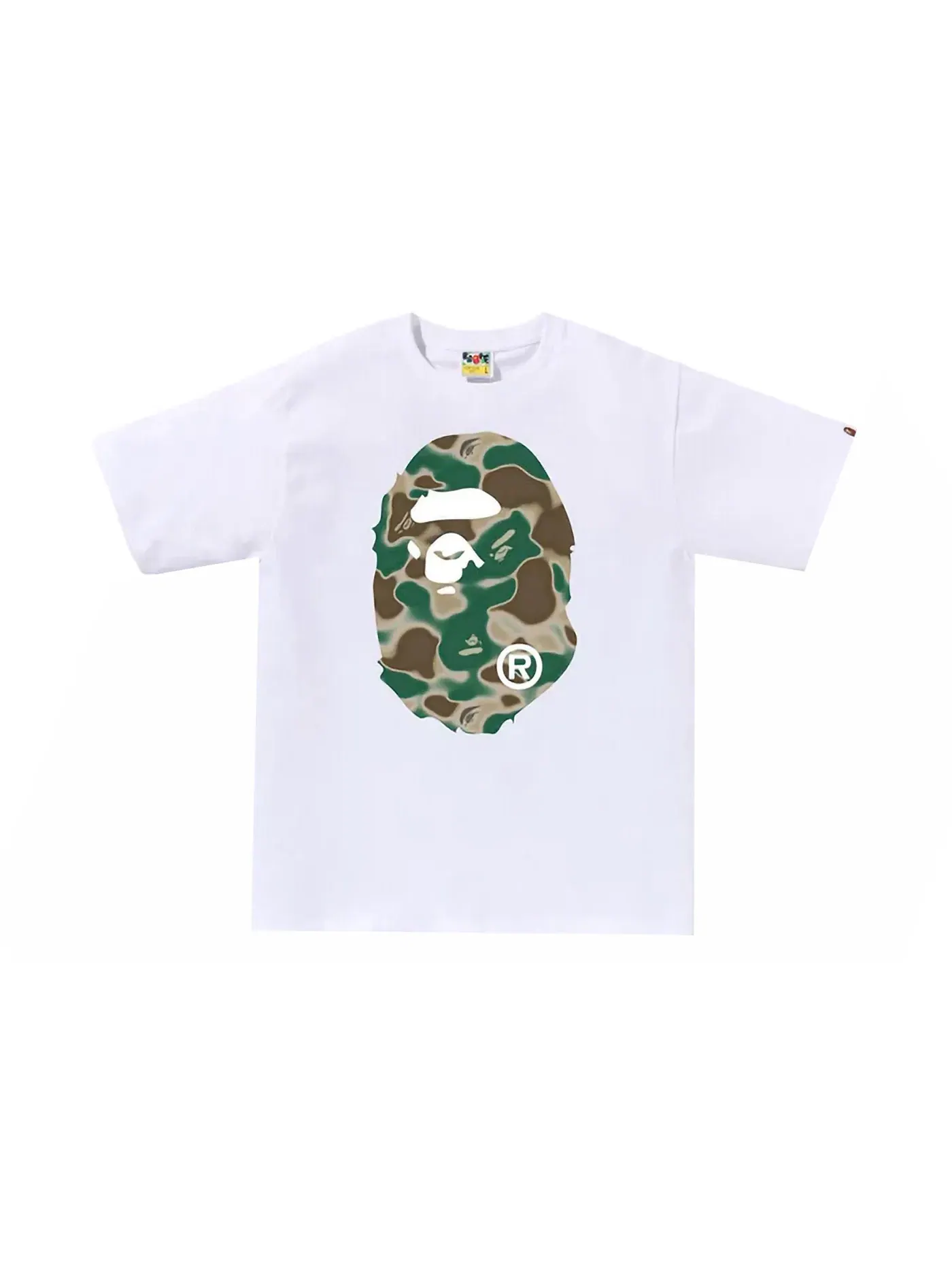 Мужская футболка с принтом BAPE Liquid Camo Big Ape Head Tee BAPE — изображение 1 из 2, белый