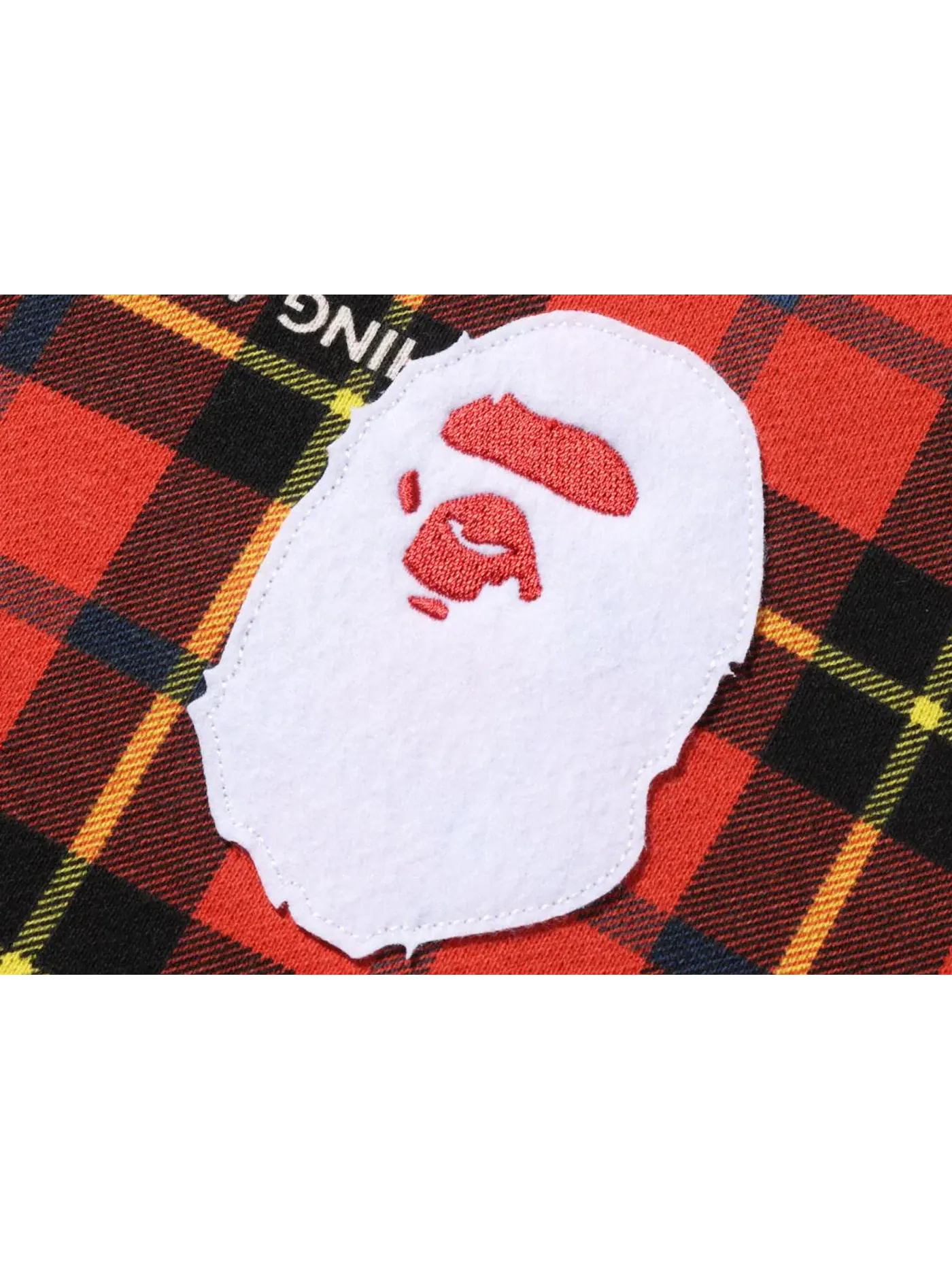 Мужской свитшот свободного кроя BAPE Logo Check Loose Fit Crewneck — изображение 2 из 2, красный