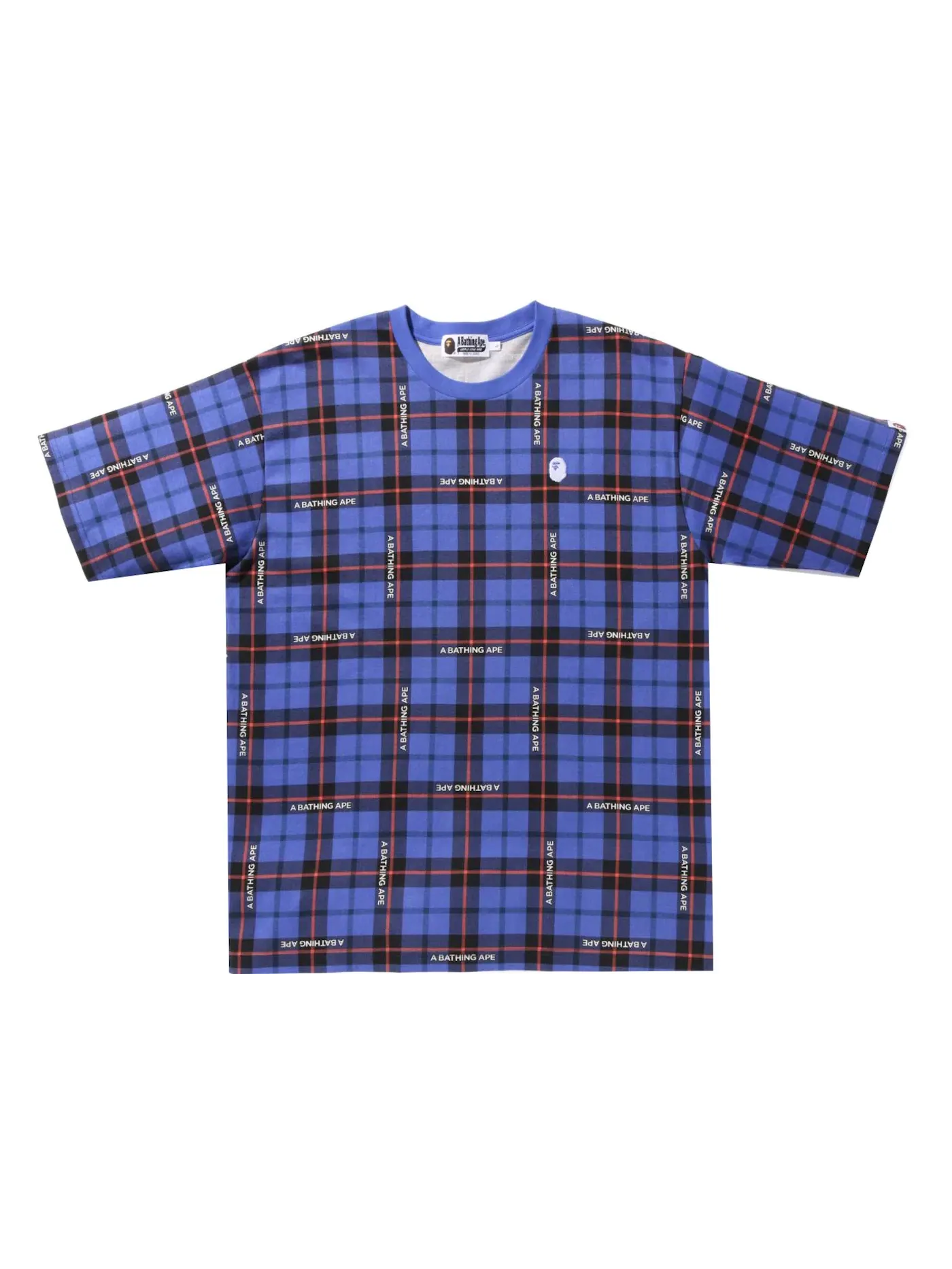 Мужская футболка свободного кроя BAPE Logo Check Relaxed Fit One Point Tee — изображение 1 из 2, синий