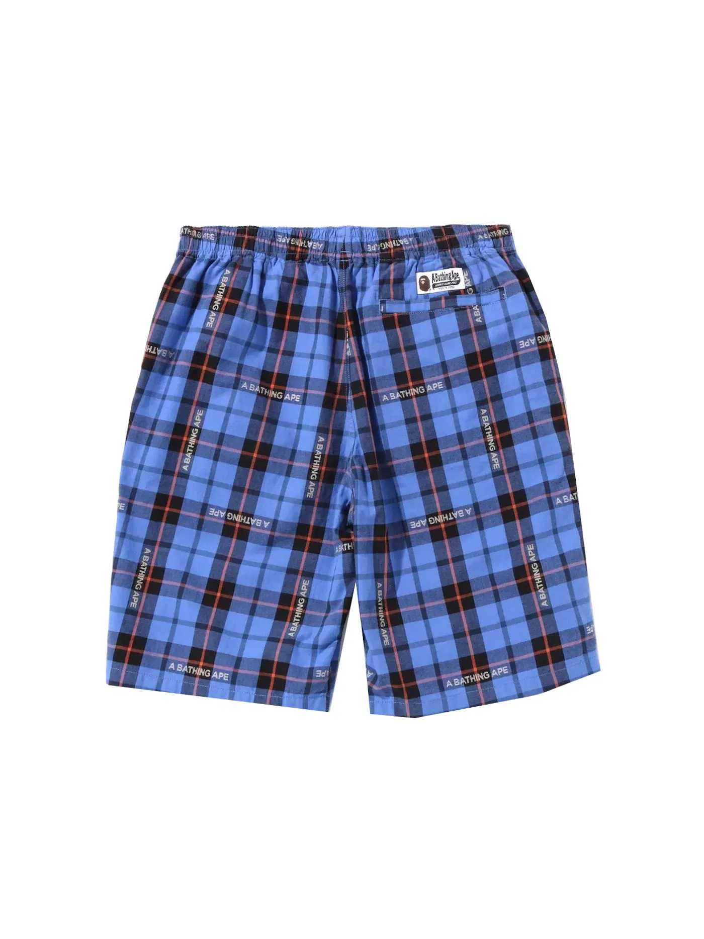 Мужские шорты с принтом BAPE Logo Check Shorts BAPE — изображение 2 из 2, синий