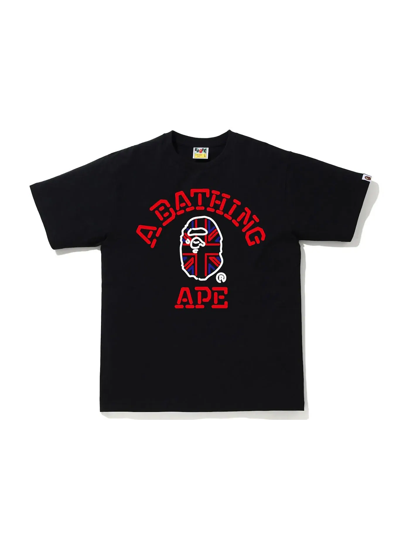 Мужская футболка с принтом BAPE London Union Jack College Tee BAPE — изображение 1 из 2, черный