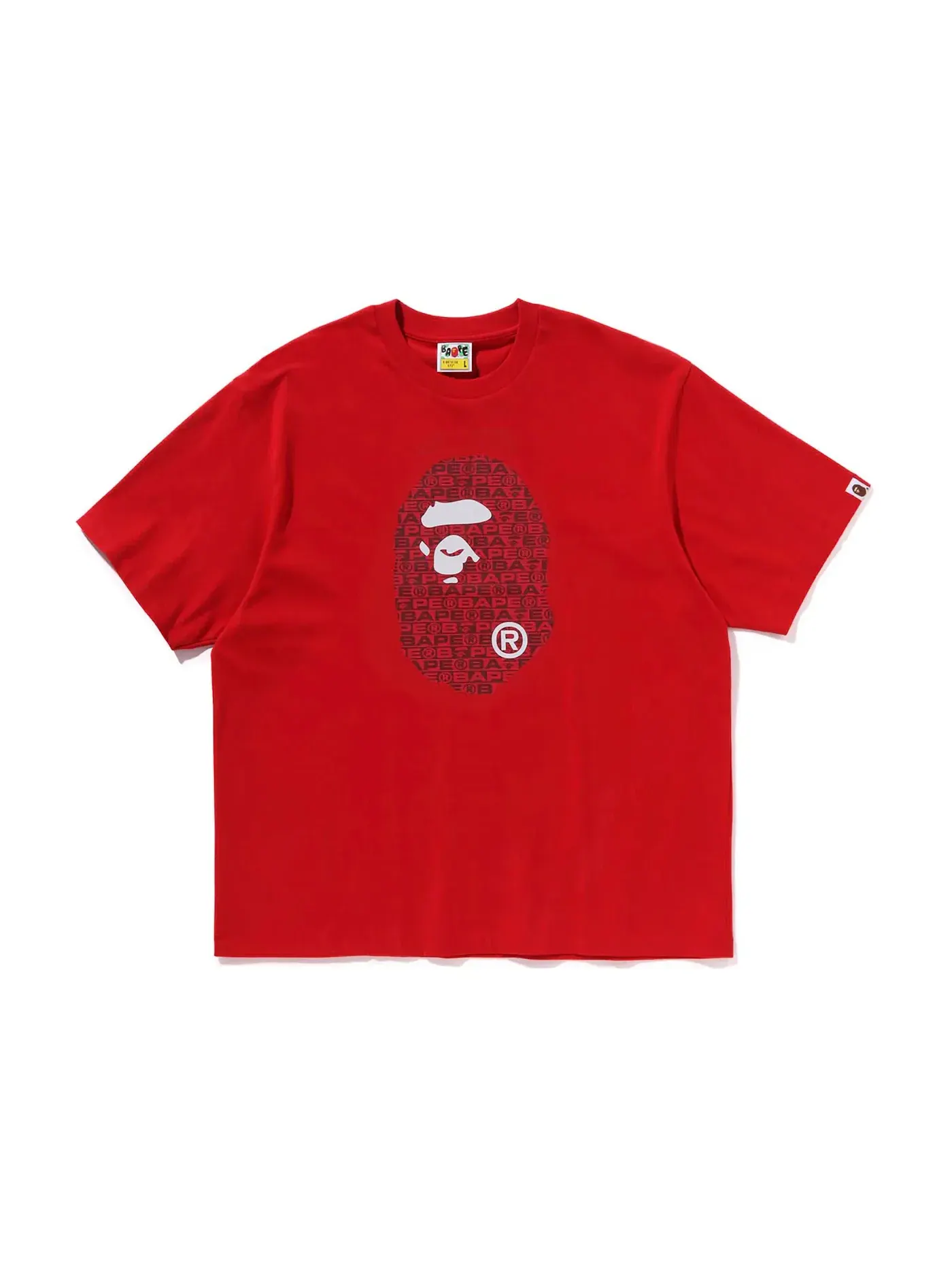 Мужская футболка свободного кроя с принтом BAPE Lux Sport Pattern Ape Head Relaxed Fit Tee BAPE — изображение 1 из 2, красный