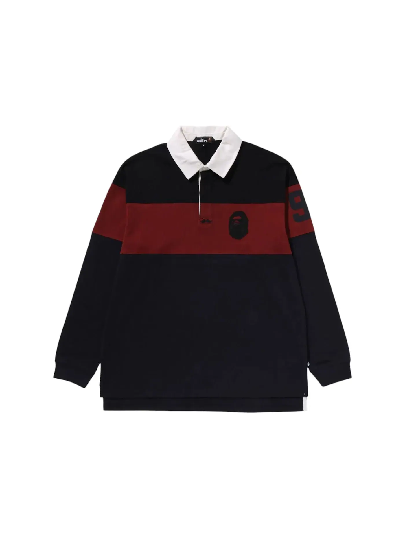 Мужское поло-регби с длинным рукавом BAPE — изображение 1 из 1, темно-синий