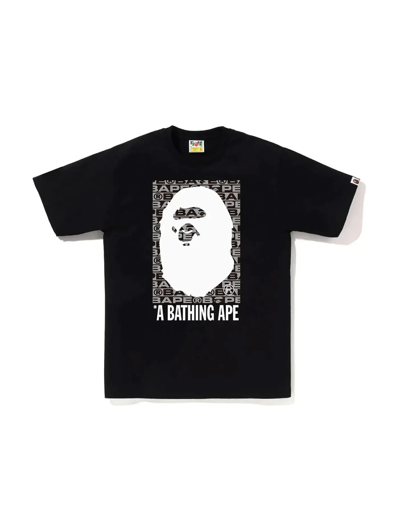 Мужская футболка с принтом BAPE Lux Sport Pattern Box Ape Head Tee BAPE — изображение 1 из 2, черный