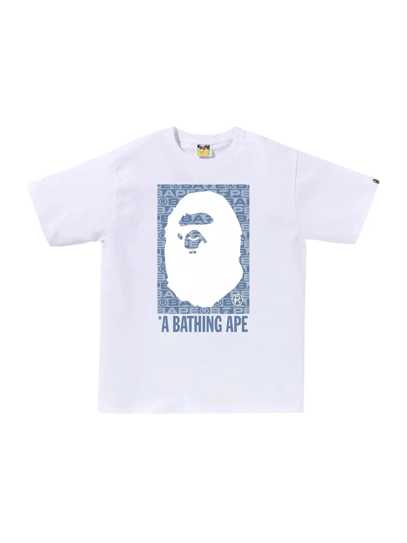 Мужская футболка с принтом BAPE Lux Sport Pattern Box Ape Head Tee BAPE — изображение 2 из 2, черный