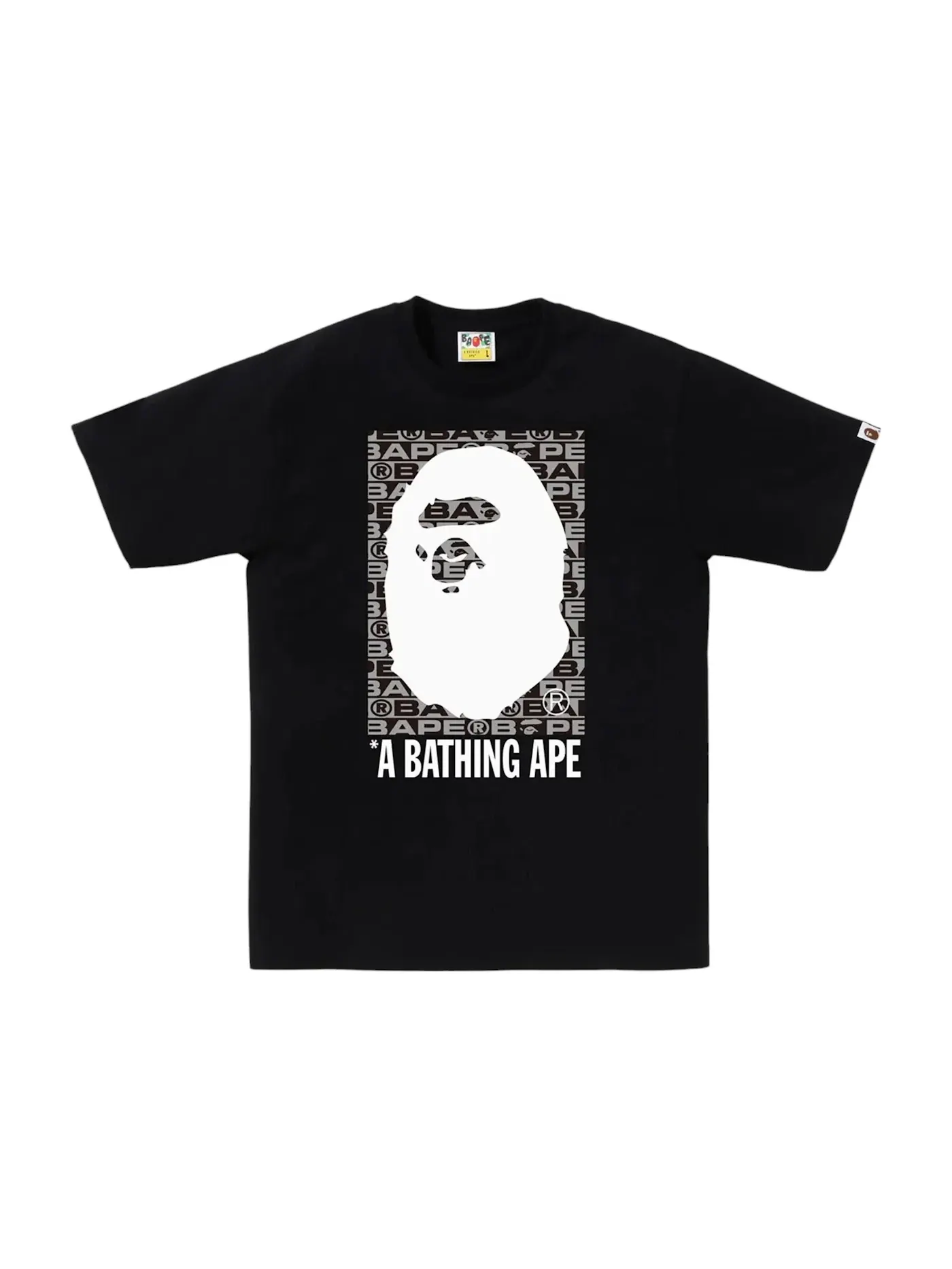 Мужская футболка с принтом BAPE Lux Sport Pattern Box Ape Head BAPE — изображение 2 из 2, белый